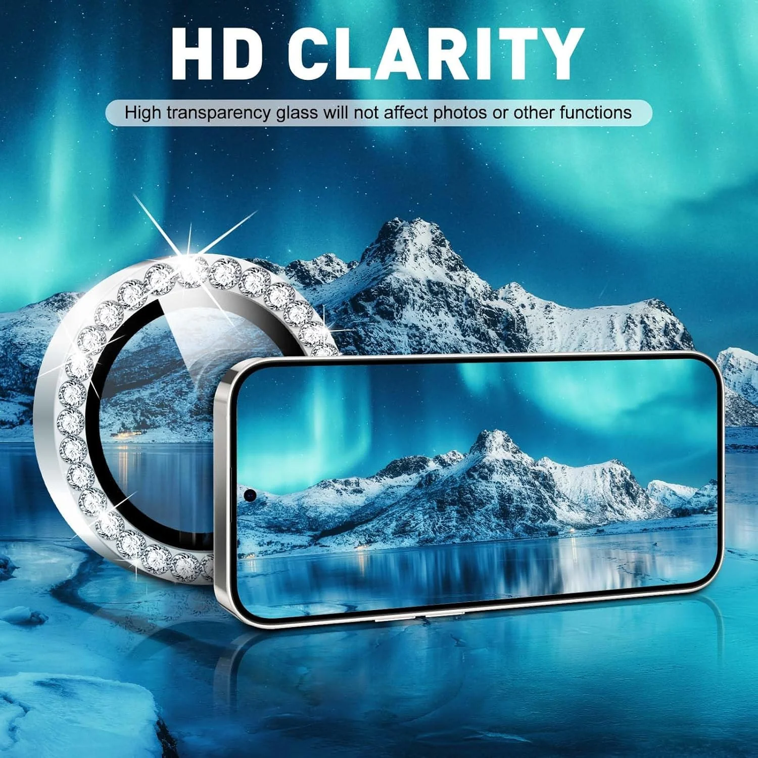 DL3 Mobilak Camera Lens Protector for Samsung Galaxy S26 Ultra Accessories, 9H Tempered Glass Metal Individual Ring Camera Cover Screen Protector, Case Friendly, Anti Scratch - Diamond Silver