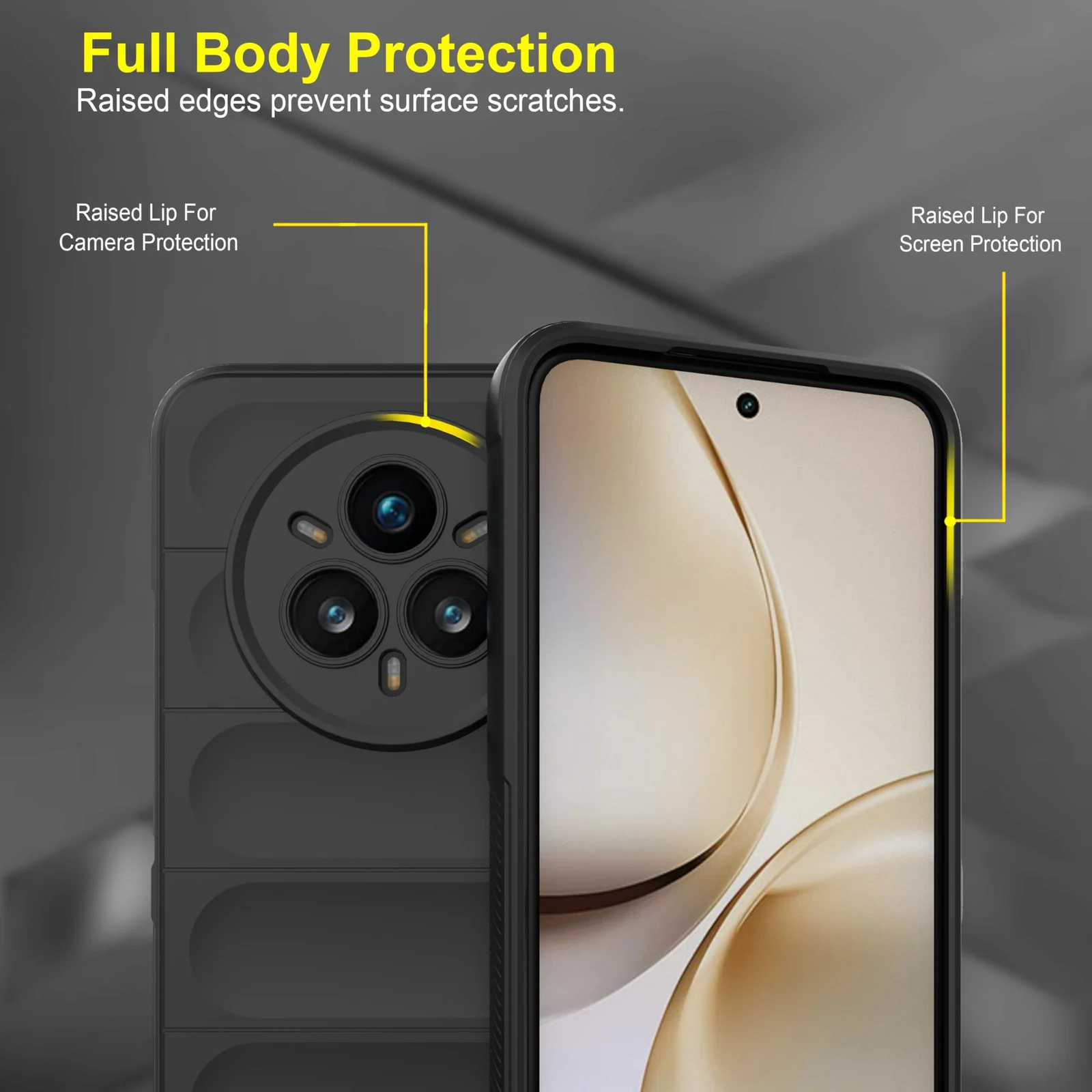 DL3 Mobilak Flexible Silicone and TPU Protective Case with Camera Protection for realme 14 Pro Plus 5G - Black