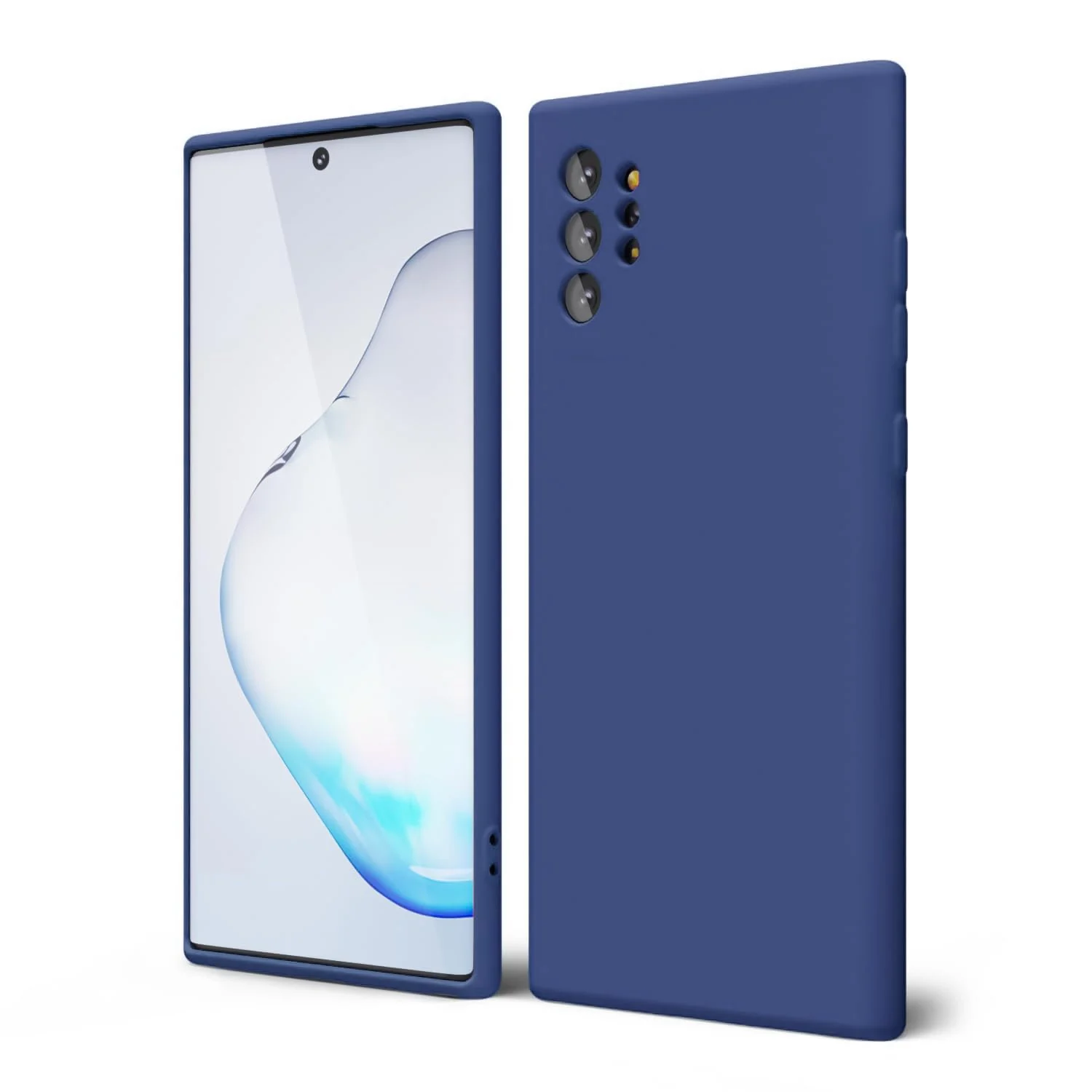 DL3 Mobilak Liquid Silicone Protective Case with Soft Microfiber Lining for Samsung Galaxy Note10 Plus - Blue 1
