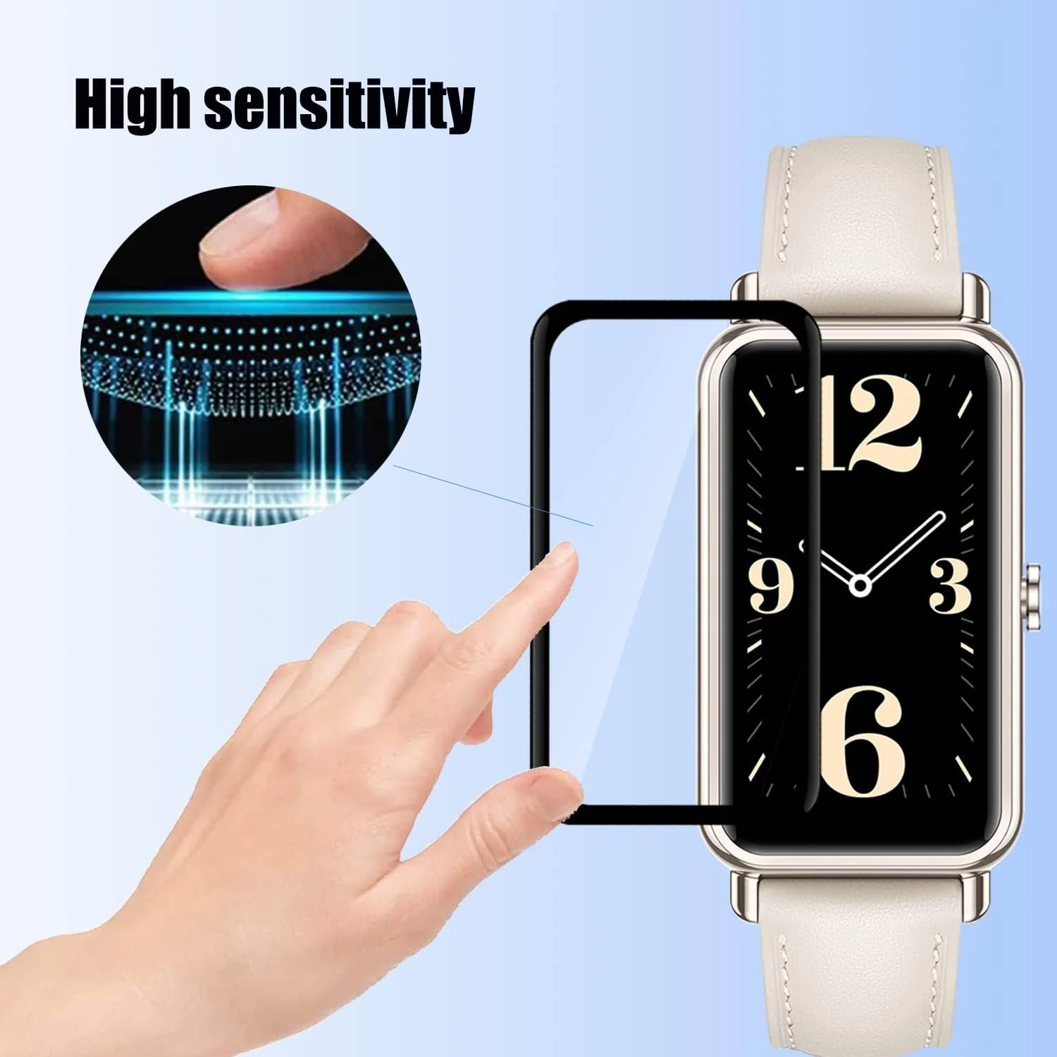 DL3 Mobilak Screen Protector For Huawei Watch Fit Mini, 3D Curved Soft Edge Protective Film [Anti-Scratch] [Bubble Free] [Ultra Shatterproof] [High Sensitive] (Not Glass) For Huawei Watch Fit Mini - Black