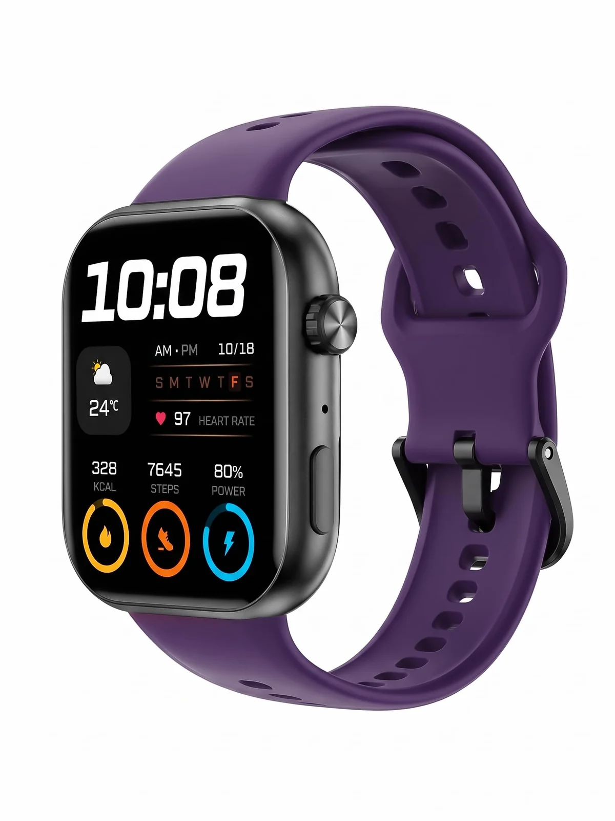DL3 Mobilak Silicone Bracelet for HONOR Choice Watch 2i Strap, Soft Silicone Sport Replacement Strap for Women/Men, Adjustable Waterproof Sports Band for HONOR Choice Watch 2i - Purple