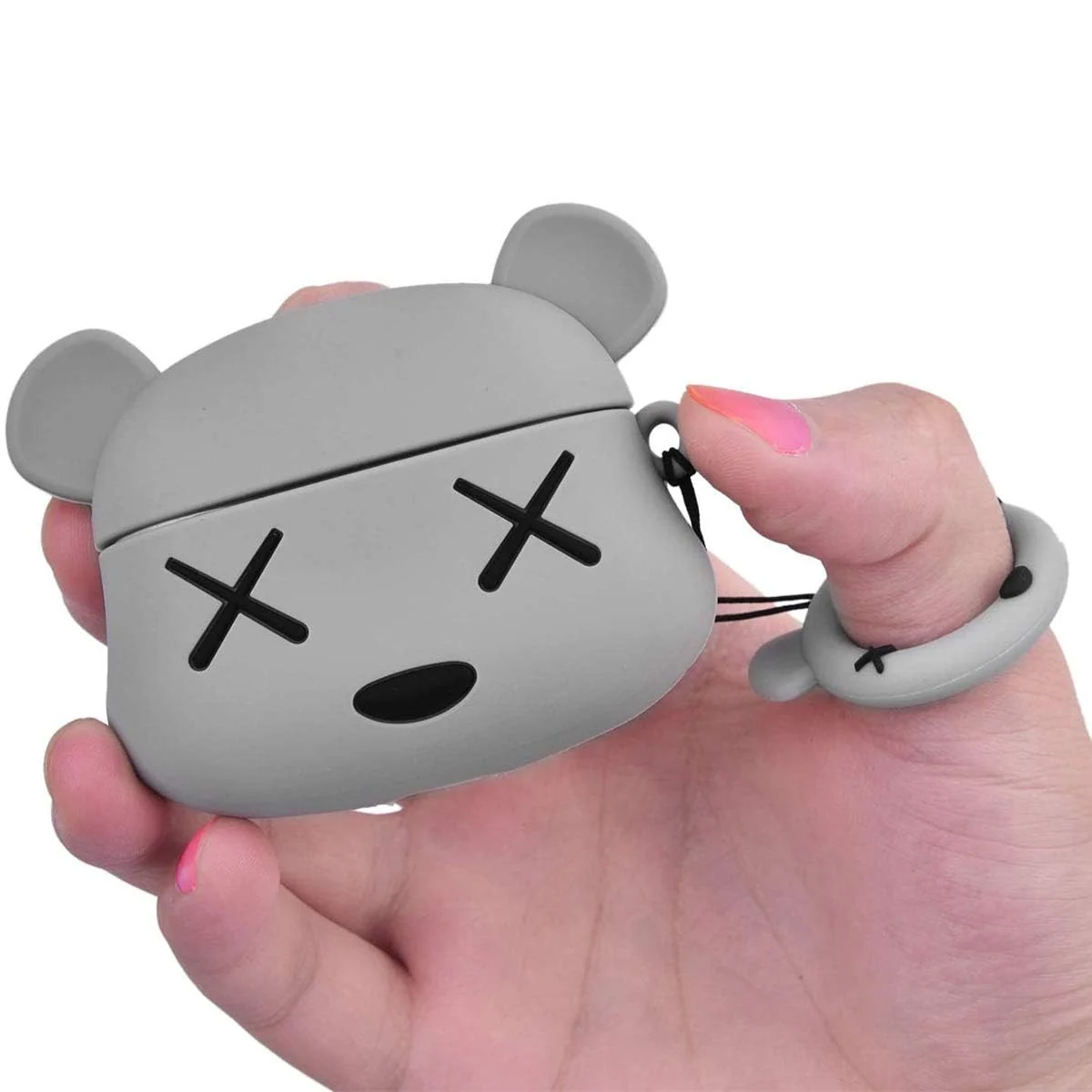 DL3 Mobilak Compatible with AirPods Pro 2/1 Gen Case Soft Silicone Shockproof Cover for Apple iPod Pro 2nd/1st Generation, New 3D Cute Cartoon Creative Fun Case with Keychain Design - Mouse Grey