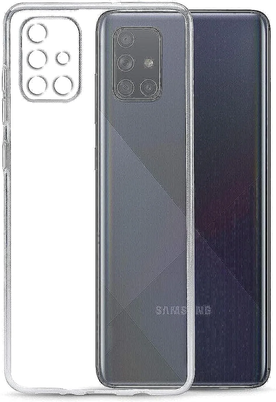 DL3 Mobilak Case Compatible with Samsung Galaxy A71 Case Crystal Soft TPU Gel Case Flexible Silicone Anti-Scratch Camera Protection TPU Cover - Clear