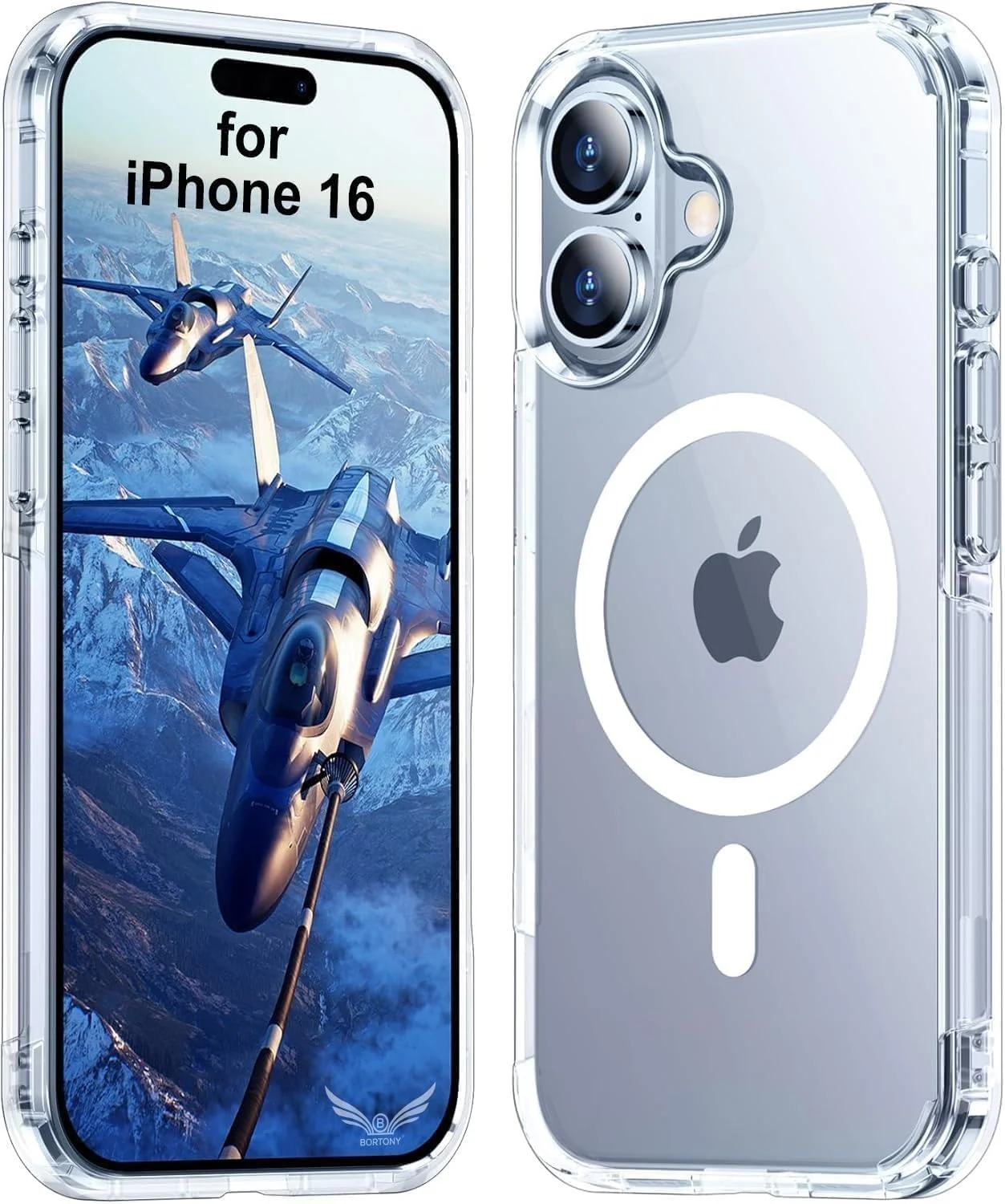 DL3 MOBILAK for iPhone 16 6.1-Inch Case Clear [Compatible with MagSafe] Slim Magnetic Clear Bumper Case