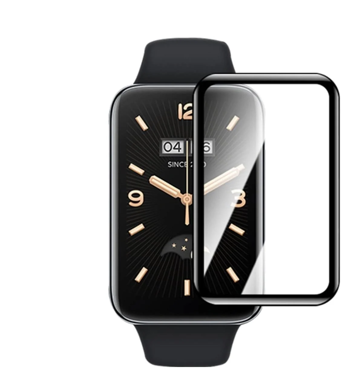 DL3 Mobilak Screen Protector For Xiaomi Mi Band 7 Pro, 3D Curved Soft Edge Protective Film [Anti-Scratch] [Bubble Free] [Ultra Shatterproof] [High Sensitive] (Not Glass) - Black