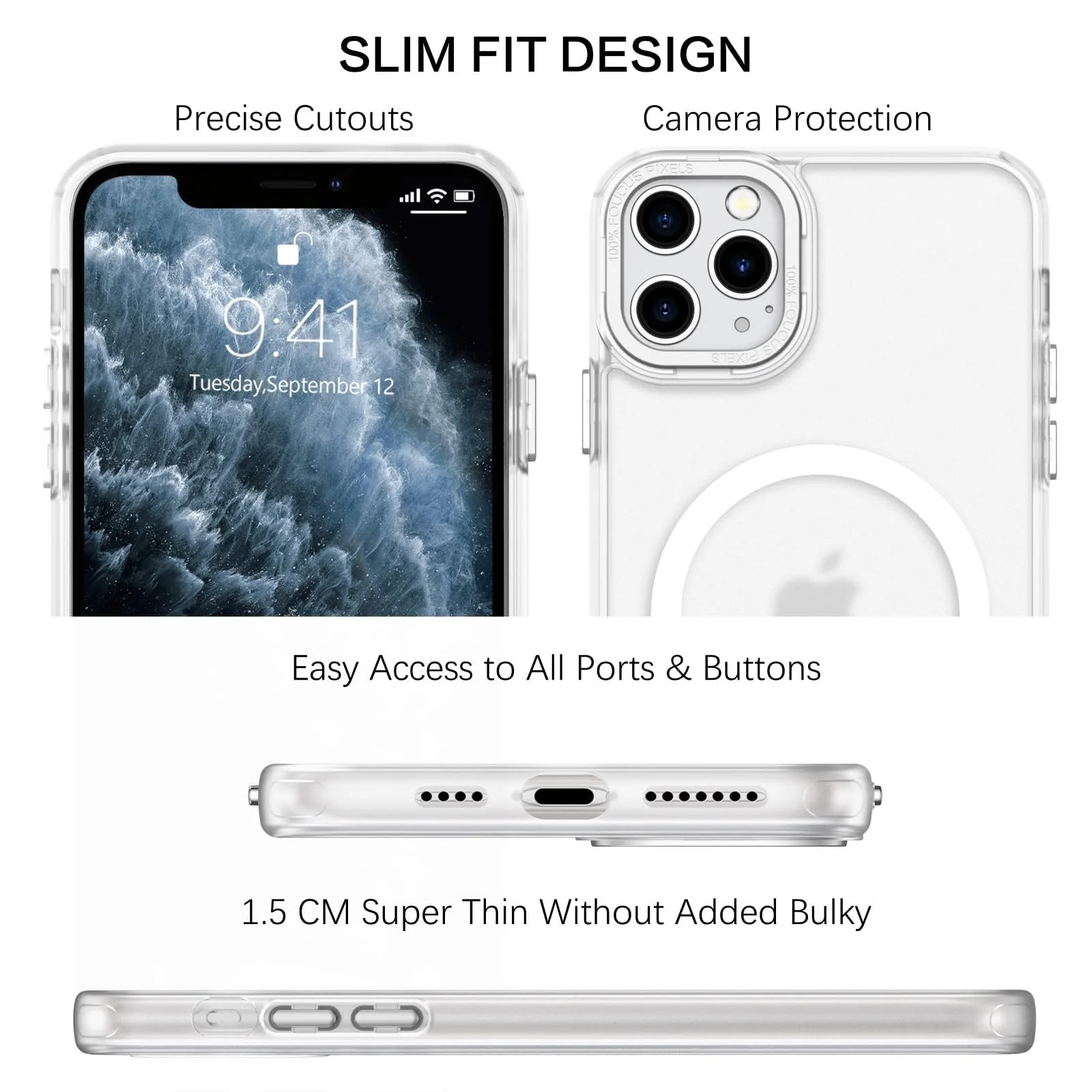 DL3 Mobilak Wallet Case with Card Slot for iPhone 11 Pro with Ring Holder and Magnetic Car-Mount Support - White
