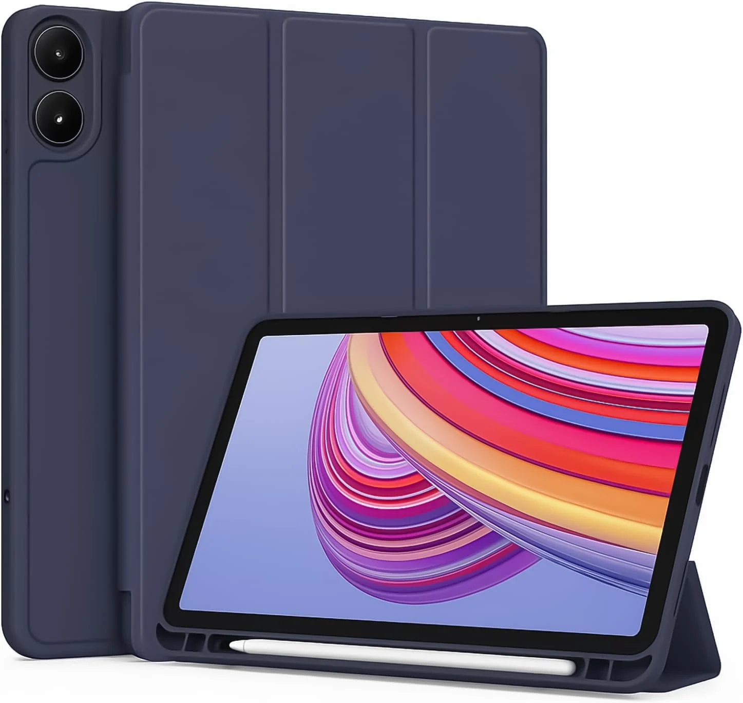 DL3 Mobilak Infinix Xpad 20 11 inch 2025 Tablet Cover Case with Pencil Holder, Soft TPU Back Trifold Stand Protective Smart Cover Flip, Auto Wake&Sleep