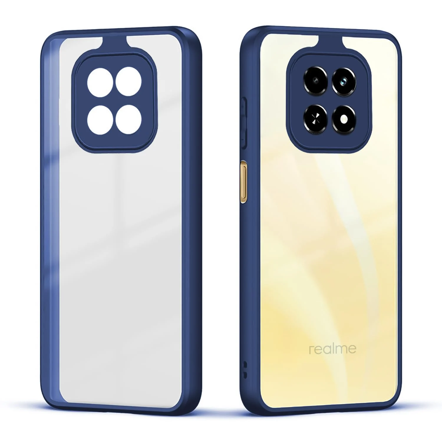 Dl3 Mobilak Compatible with Realme C63 5G/Realme V60 5G Case Transparent, Military-Grade Shockproof Anti-Yellowing, Slim Protective Phone Case Full Bumper Cover With Camera Protective - Black