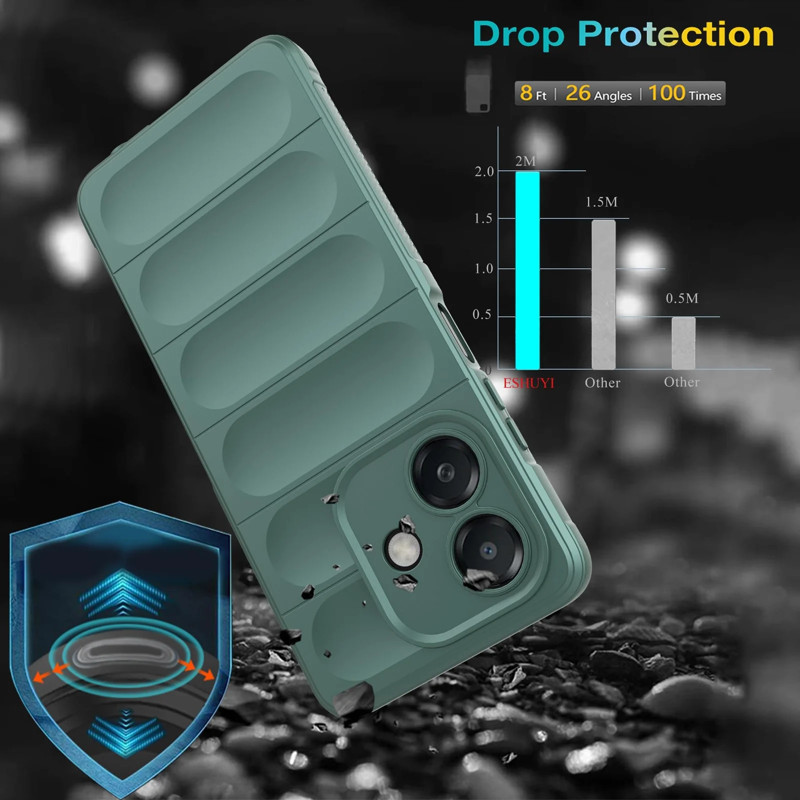 DL3 Mobilak Flexible Silicone and TPU Protective Case with Camera Protection for OPPO A3 / OPPO A3x / A40 - Green