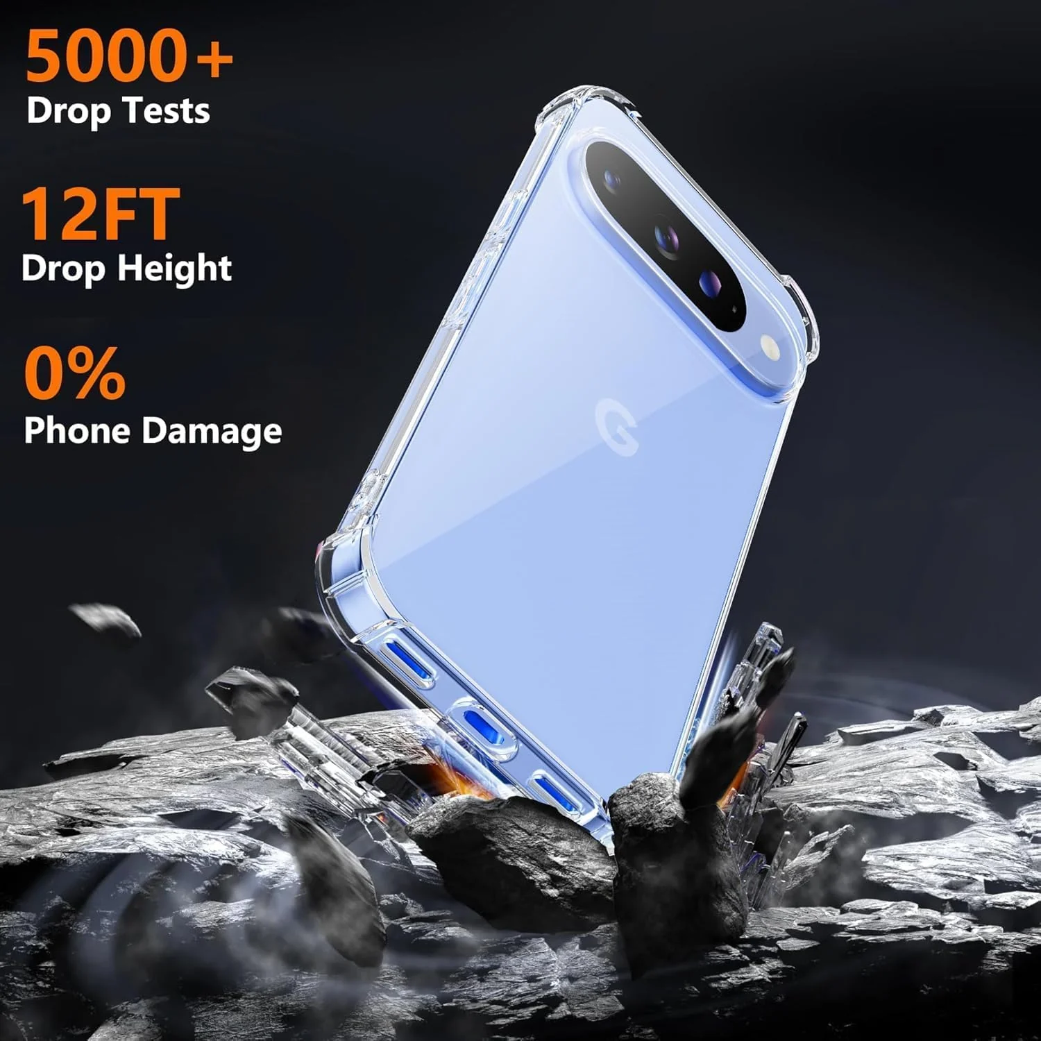 DL3 Mobilak Case Compatible with Google Pixel 10/Pixel 10 Pro, Cover SiliconeTransparent TPU Gorilla Anti-shock Protector Camera Shockproof Corners - Clear