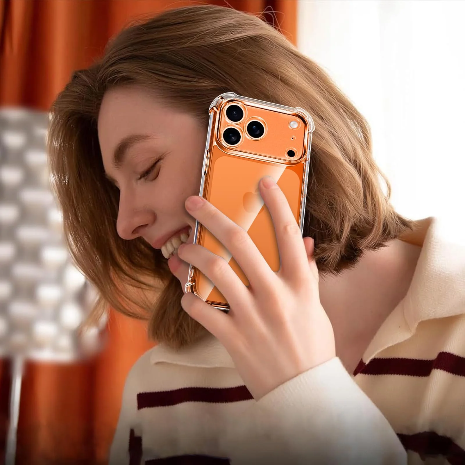 DL3 Mobilak Clear TPU Protective Case for iPhone 17 Pro with Camera Protection and Shockproof Design - Clear