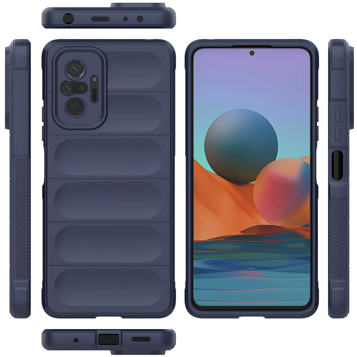 DL3 Mobilak Flexible Silicone and TPU Protective Case with Camera Protection for Xiaomi Redmi Note 10 Pro / Note 10 Pro Max - Blue