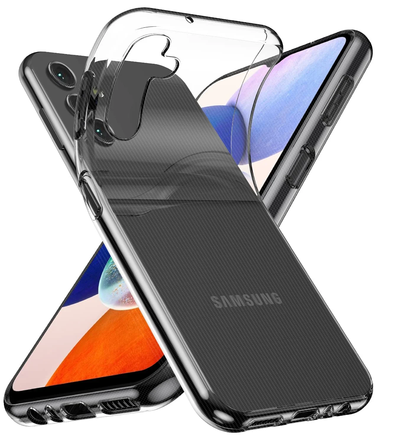 DL3 Mobilak Case Compatible with Samsung Galaxy A14 5G Case Crystal Soft TPU Gel Case Flexible Silicone Anti-Scratch Camera Protection TPU Cover - Clear