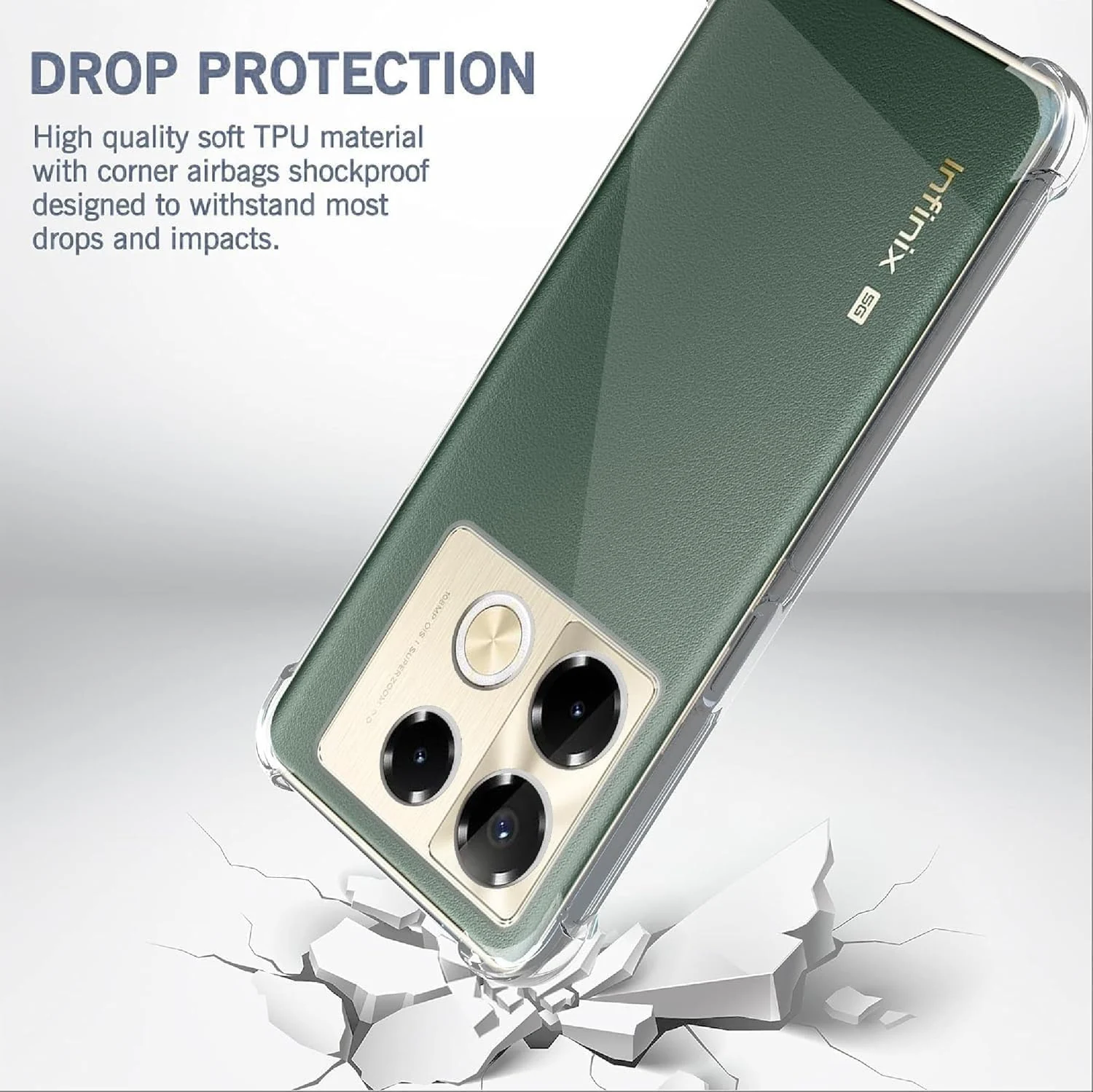 DL3 Mobilak Clear TPU Case for Infinix Note 40 Pro 5G X6851, Camera protection, Shock-absorbing protection, Scratch-resistant surface - Clear