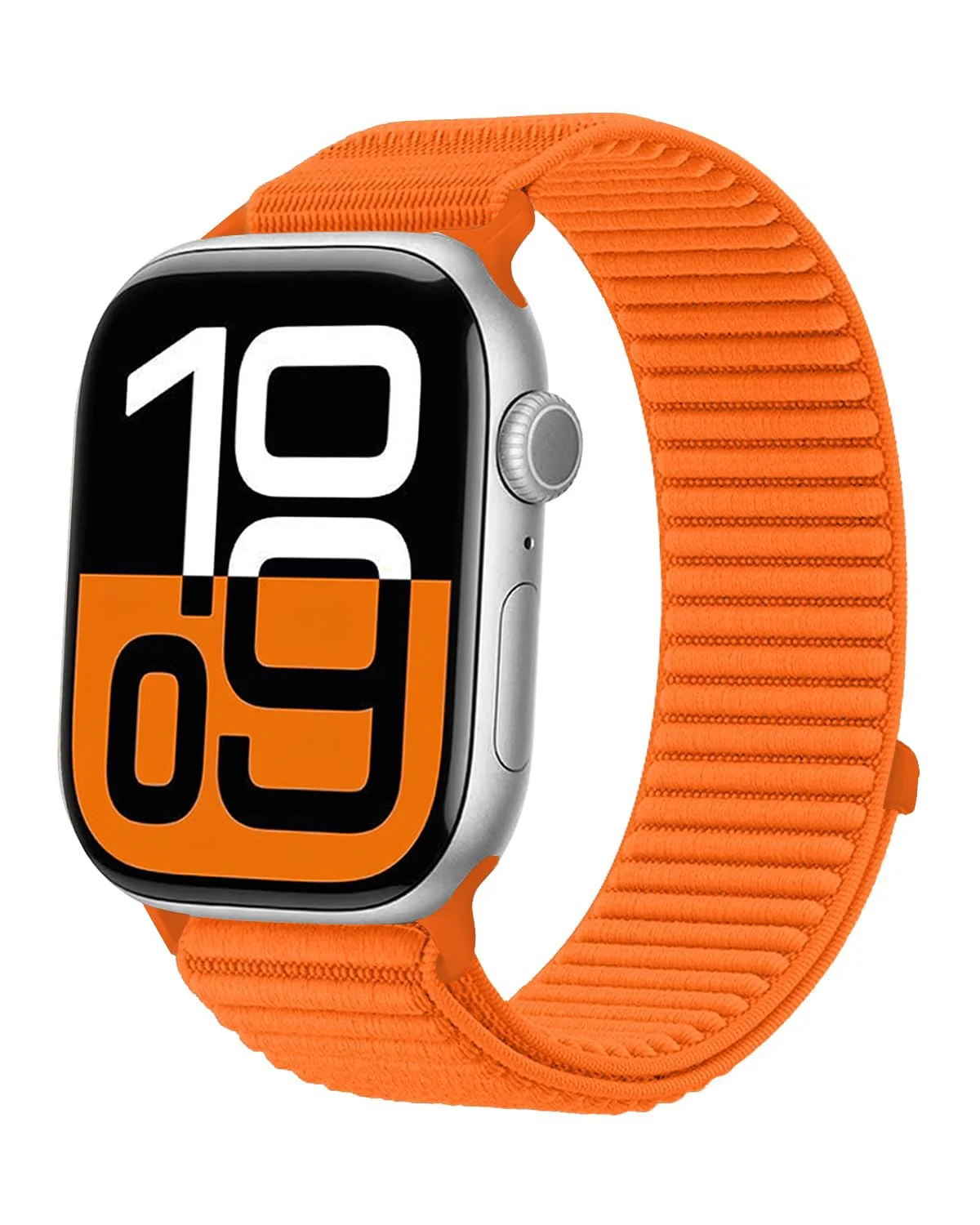 DL3 Mobilak Nylon Loop Sport Band Compatible with Apple Watch Band 49mm 46mm 45mm 44mm 42mm Men Women, Stretchy Strap Elastic Fabric Wristband for iWatch Series 11 10 9 8 7 6 5 4 SE3 SE2 SE Ultra 3 2 1 - Orange