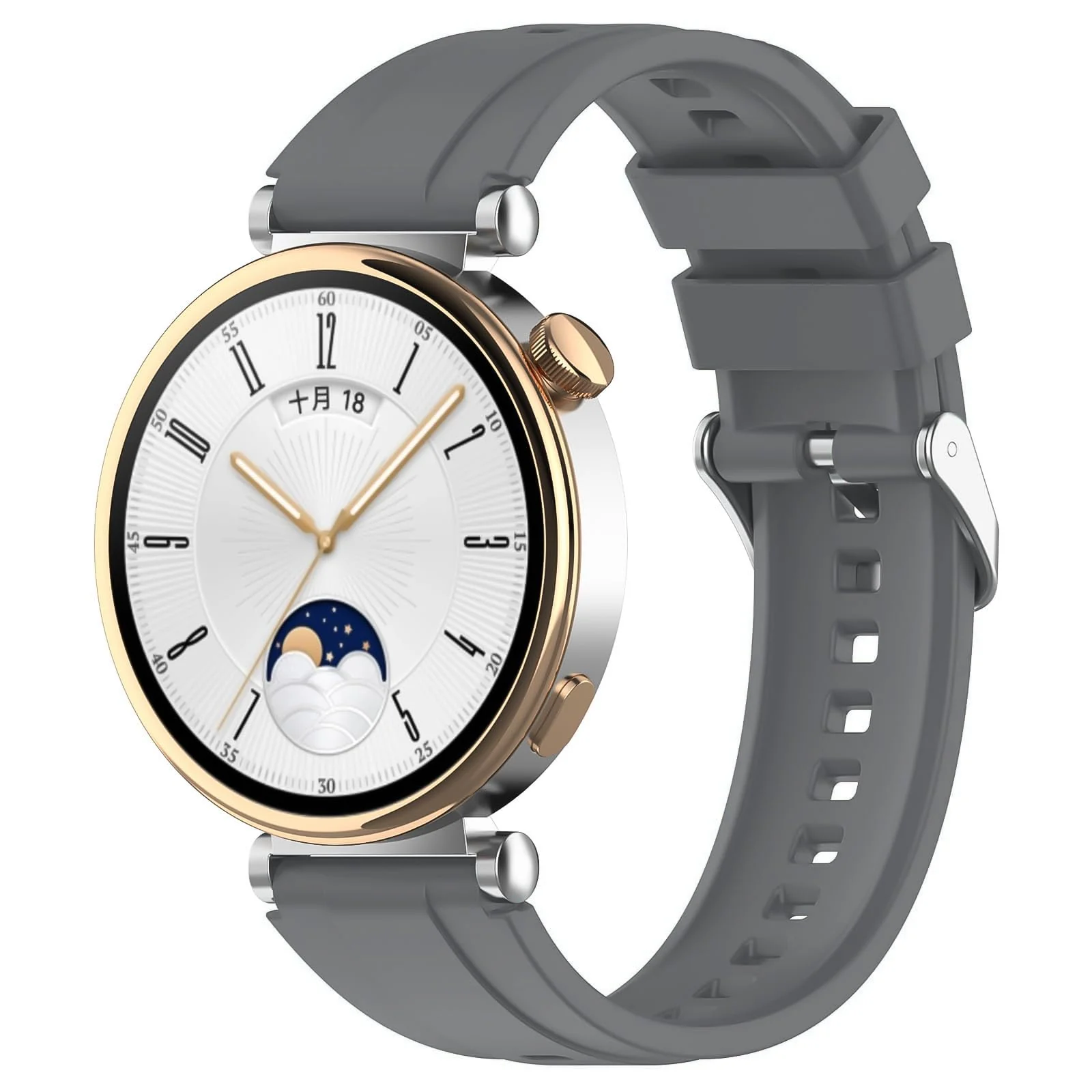 DL3 Mobilak Strap Compatible with Huawei Watch GT5 Pro 42mm / GT5 41mm / GT4 41mm / Garmin Venu 3S / Forerunner 265S / Fossil Women's Gen 6, 18mm Soft Silicone Replacement Bands