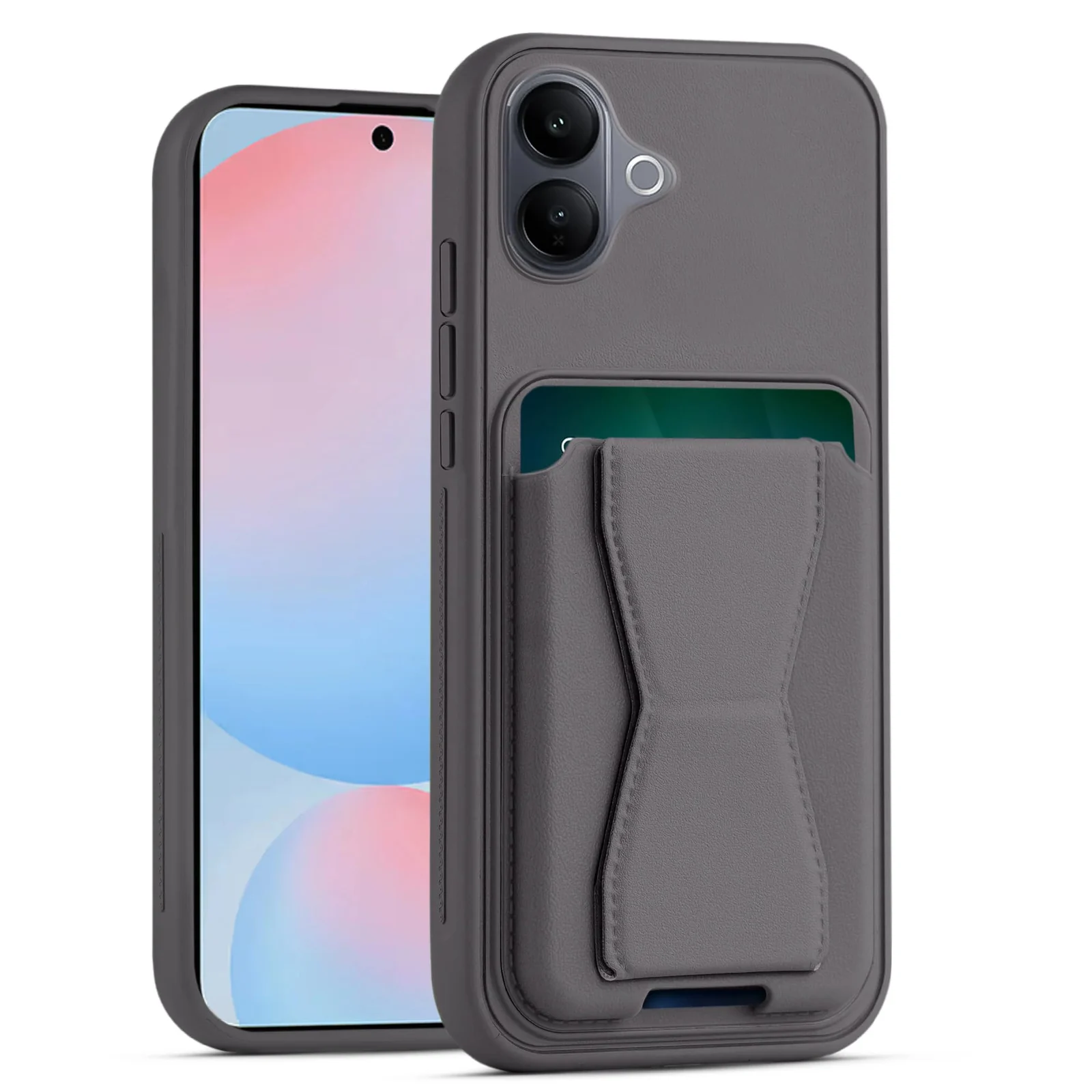 DL3 Mobilak Leather Wallet Case with Card Slot for V60 Lite 5G / 4G with Camera Protection and Shockproof Design - Lavender Purple