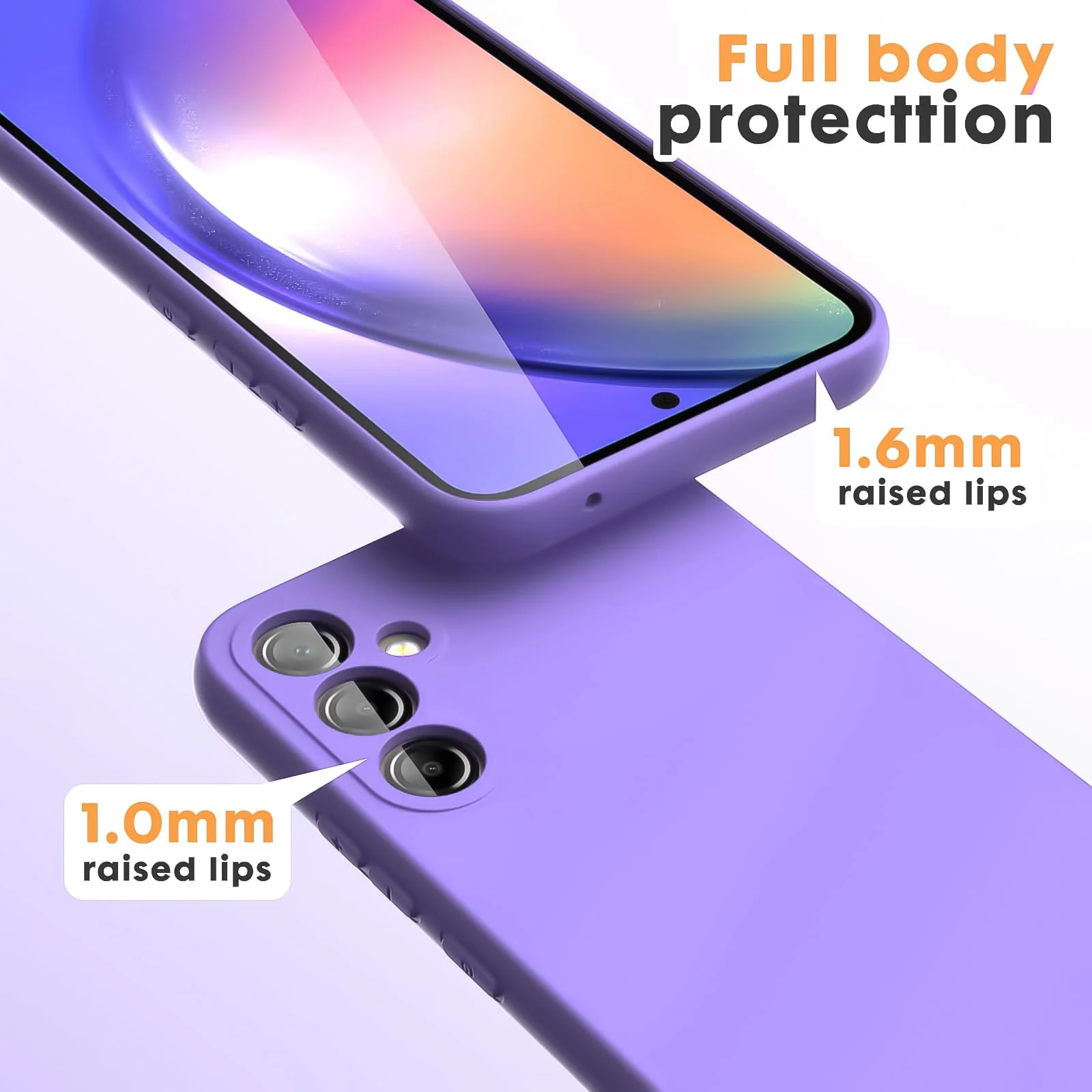 DL3 Mobilak Samsung Galaxy A24 4G Case, Soft Flexible Silicone Gel Rubber Bumper Cover, Full Body Shockproof Protective Phone Case - Light Purple