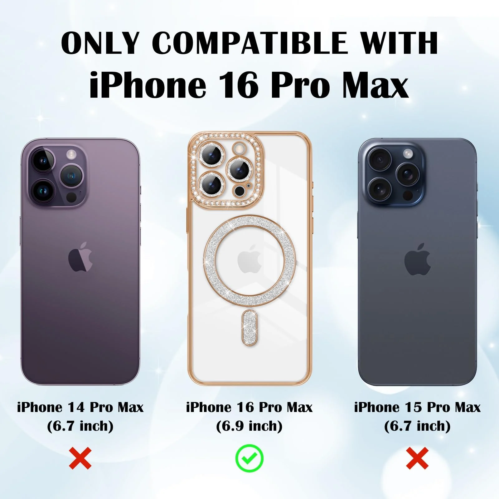 DL3 Mobilak MagSafe-Compatible Magnetic Case for iPhone 16 Pro Max with Camera Protection and Magnetic Car-Mount Support - Gold