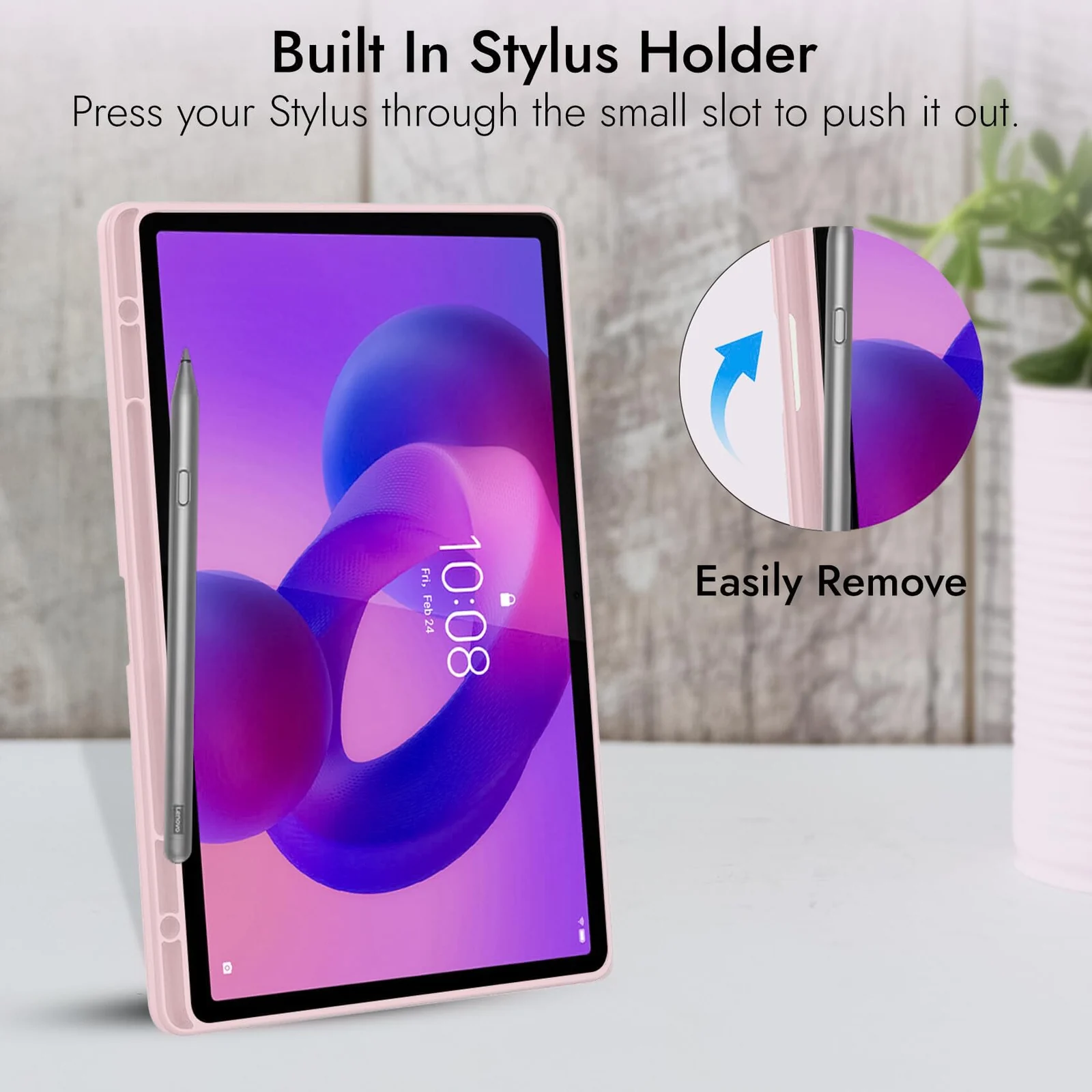 "DL3 Mobilak Cover Compatible with Lenovo Tab M11/Tab K11 LTE 11"" 2024 TB330FU Tablet Case with Pencil Holder, Soft TPU Back Trifold Stand Protective Smart Cover Flip, Auto Wake&Sleep - Rose Gold"