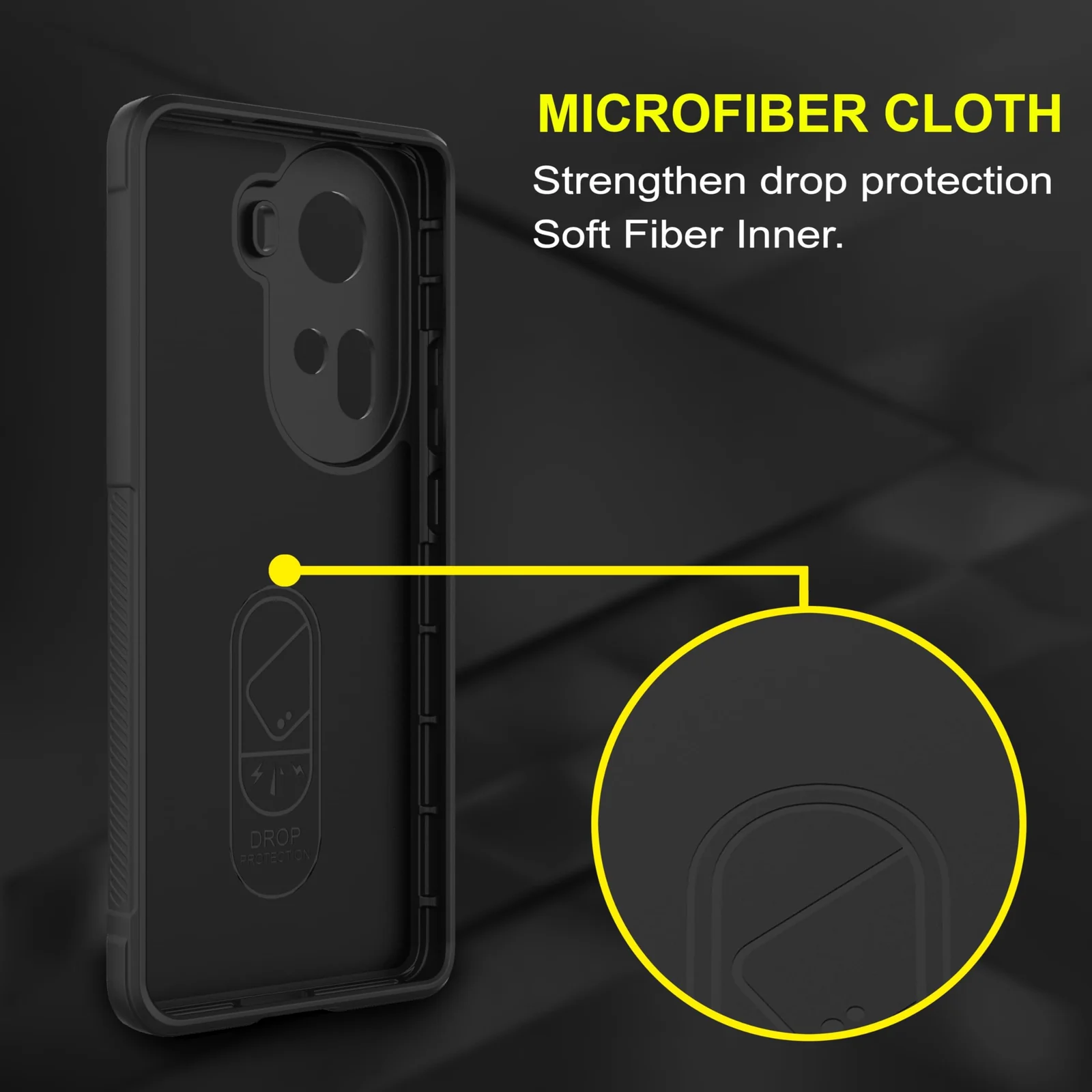 DL3 Mobilak Rugged Protective Case for OPPO Reno 11 5G, Camera protection, Shock-absorbing protection, Non-slip grip - Black