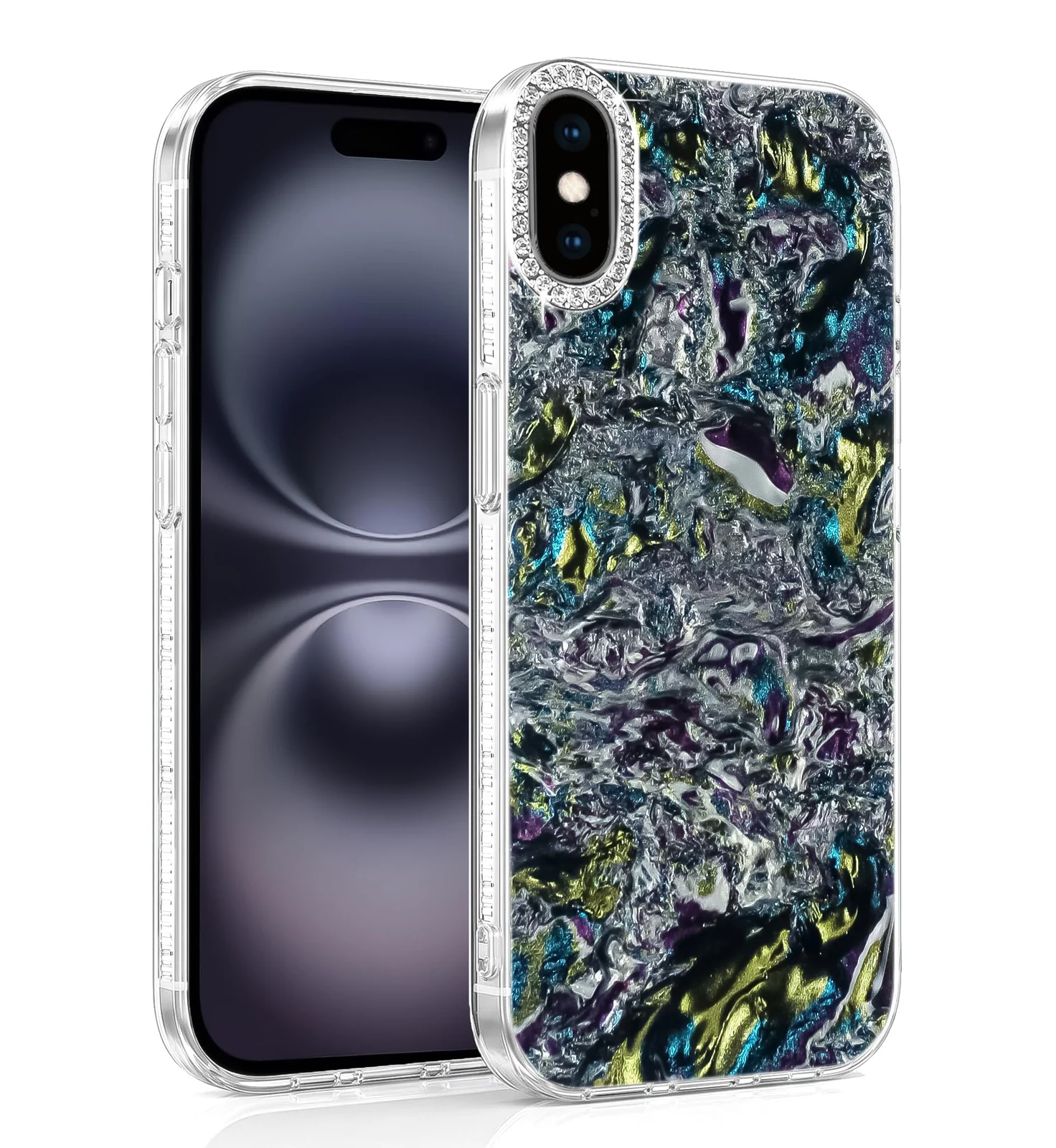 DL3 Mobilak Glitter Rhinestone Protective Case for iPhone X / iPhone XS with Shockproof Design - Multi Color