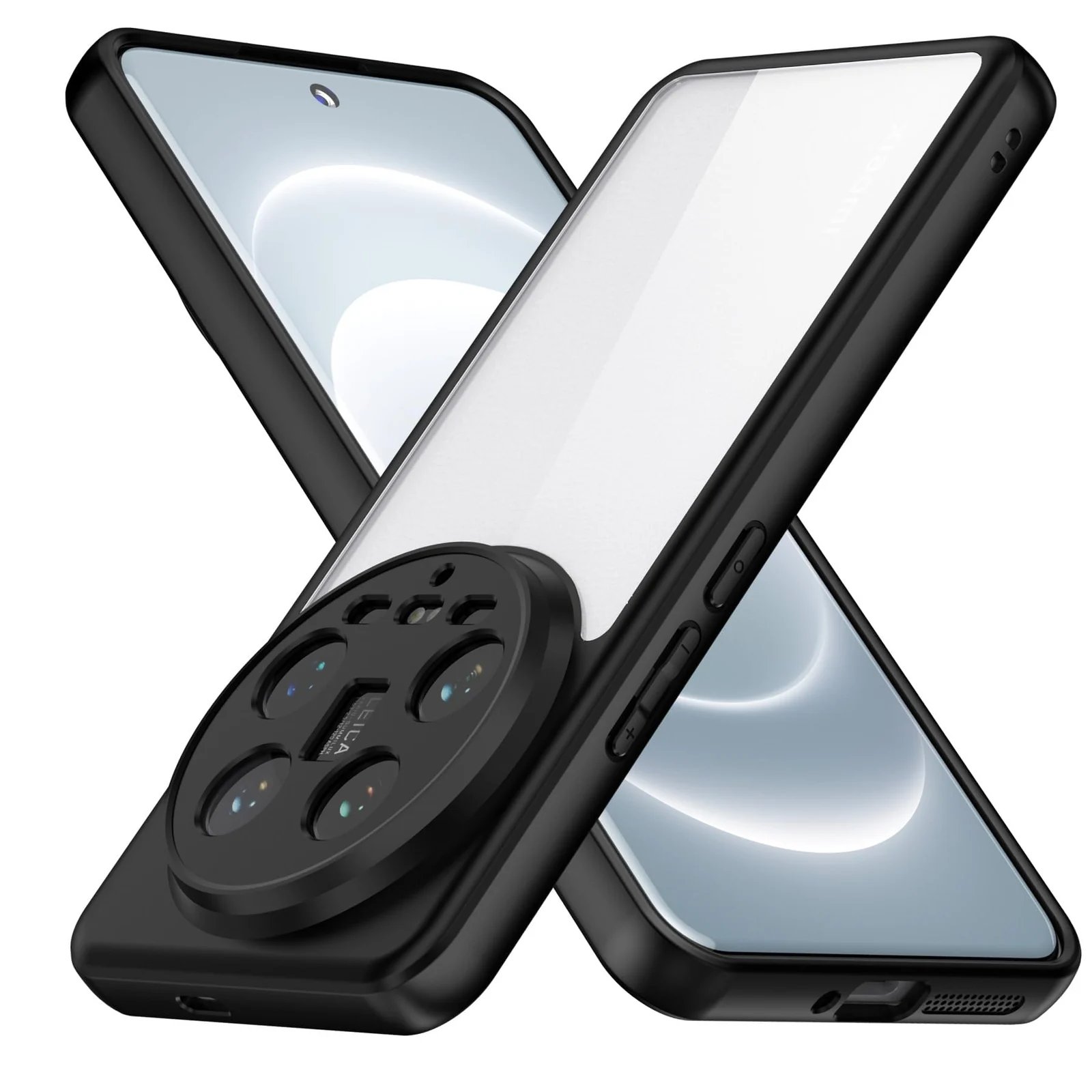 DL3 Mobilak Clear PC and TPU Protective Case for Xiaomi 14 Ultra with Camera Protection and Military-Grade Protection - Black