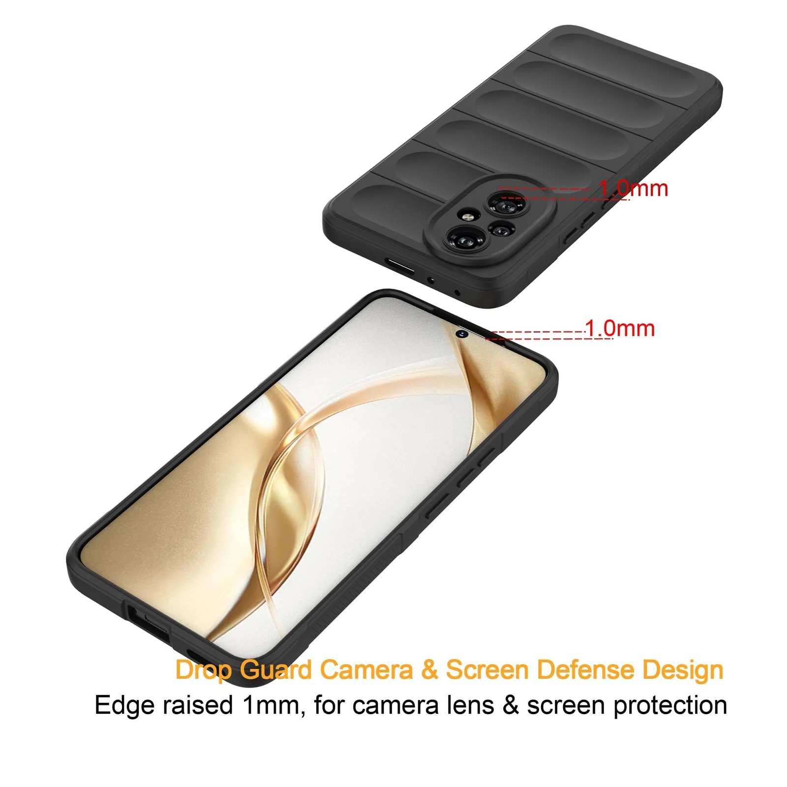 DL3 Mobilak Silicone Case for Honor 200 Pro 5G Heavy Duty Protective [Slim Fit] Shockproof Soft Flexible Protective Design Shock-Absorption TPU Cover With Camera Protection - Dark Gray