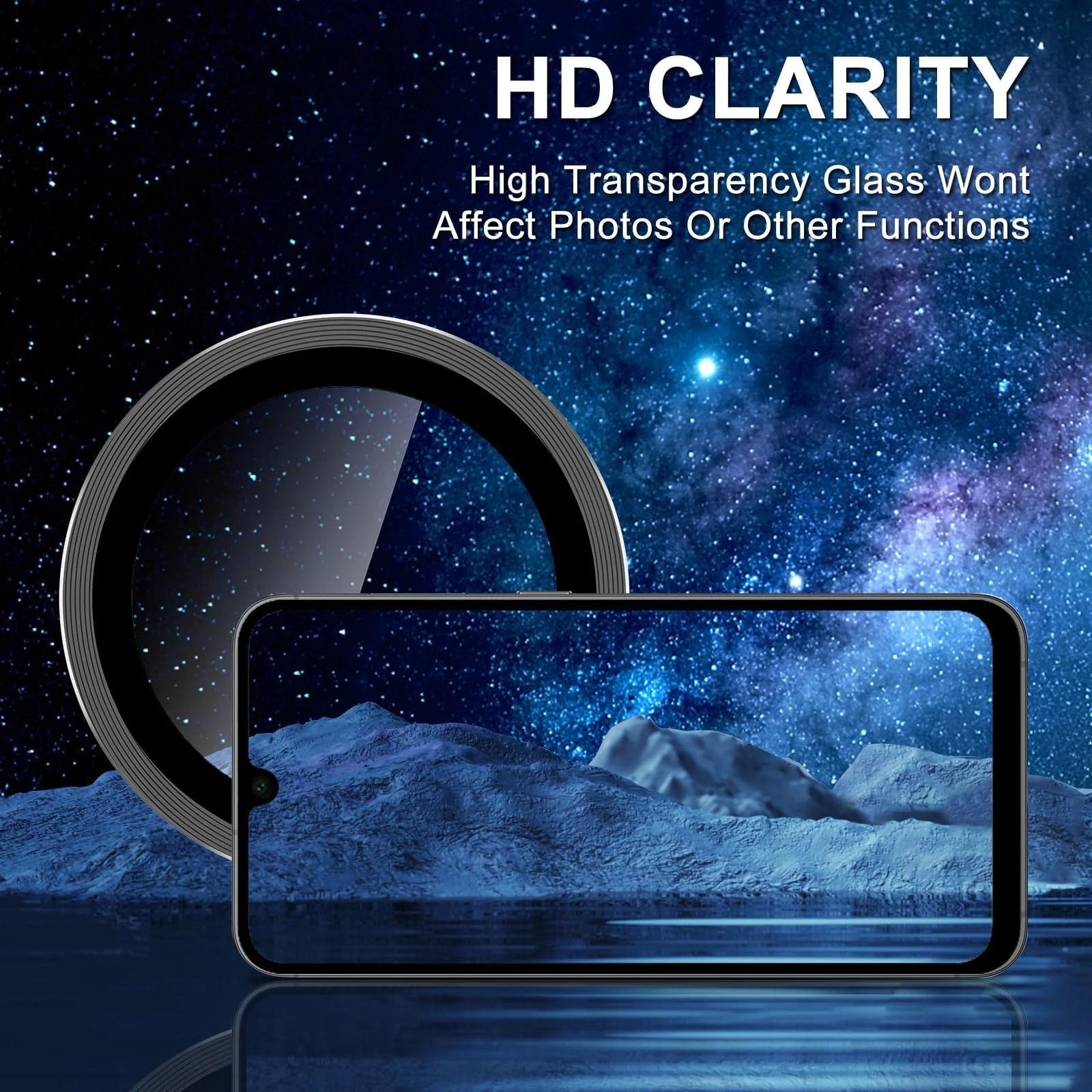DL3 Mobilak Camera Lens Protector for Samsung Galaxy A06 Accessories, 9H Tempered Glass Metal Individual Ring Camera Cover Screen Protector, Case Friendly, Anti Scratch - Black