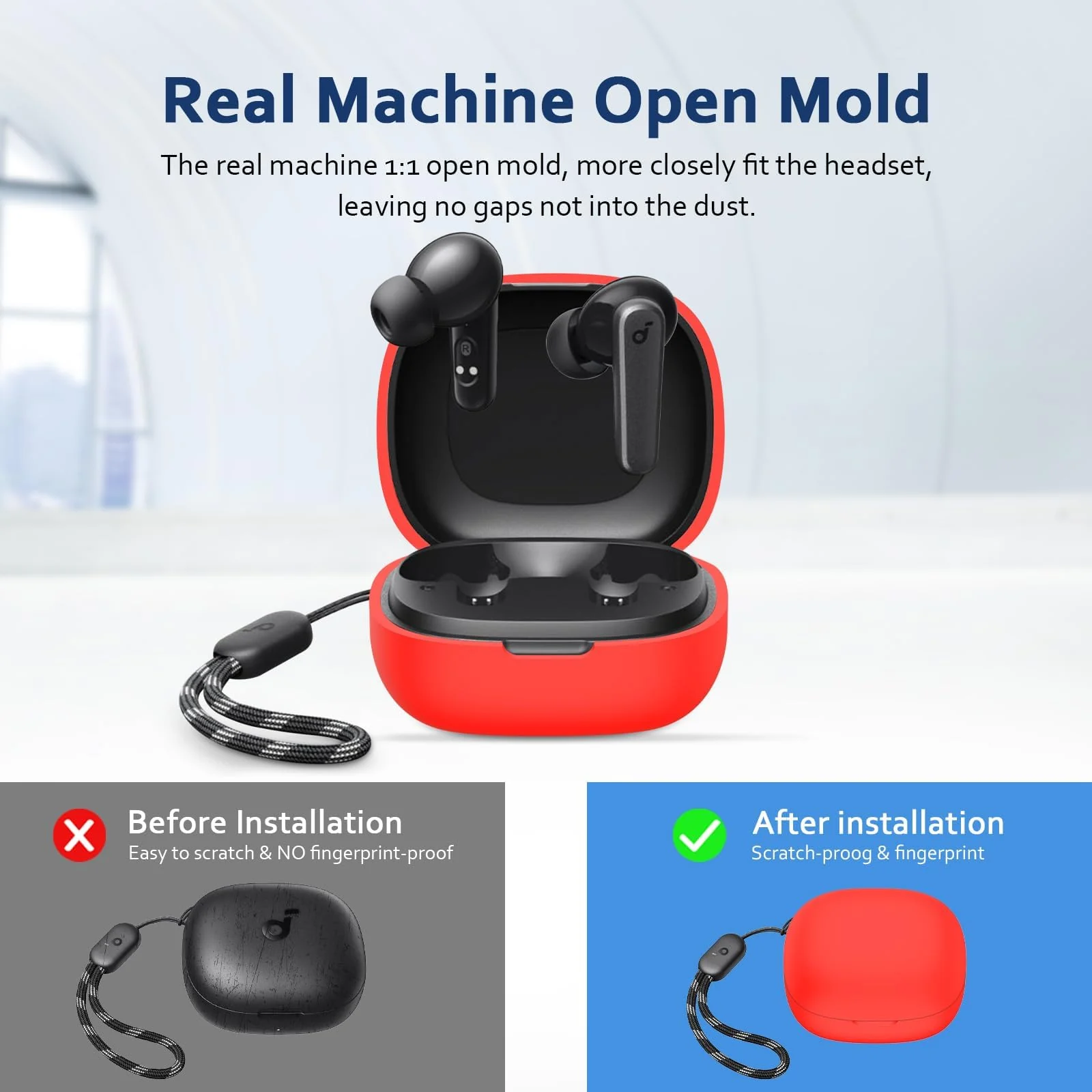 DL3 MOBILAK Silicone Cover Case Compatible with Soundcore R50i, Compatible with Soundcore P20i Portable Protective Case Cover With Keychain - Red