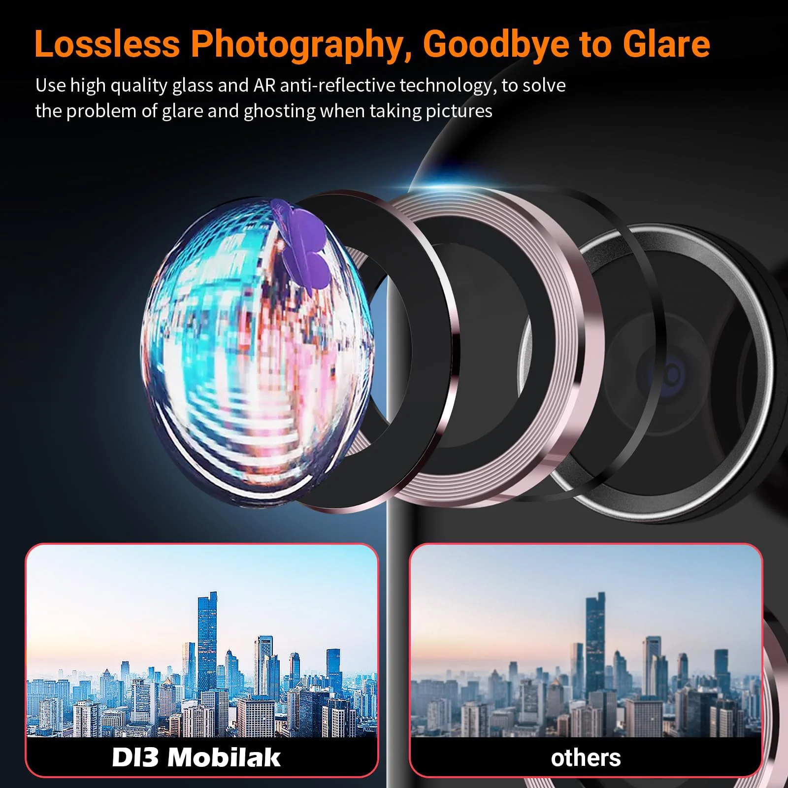 DL3 Mobilak Camera Lens Protector for Samsung Galaxy S24 FE Accessories, 9H Tempered Glass Metal Individual Ring Camera Cover Screen Protector for Samsung S24 FE, Case Friendly, Anti Scratch - Pink
