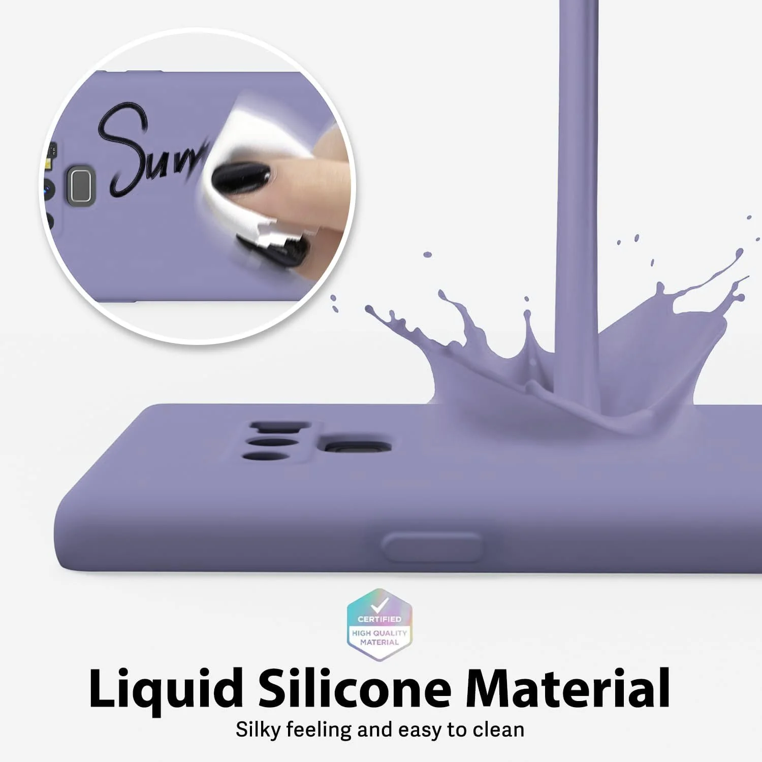 DL3 Mobilak Liquid Silicone Protective Case for vivo V27e / vivo S16e with Microfiber Lining and Shockproof Design - Purple