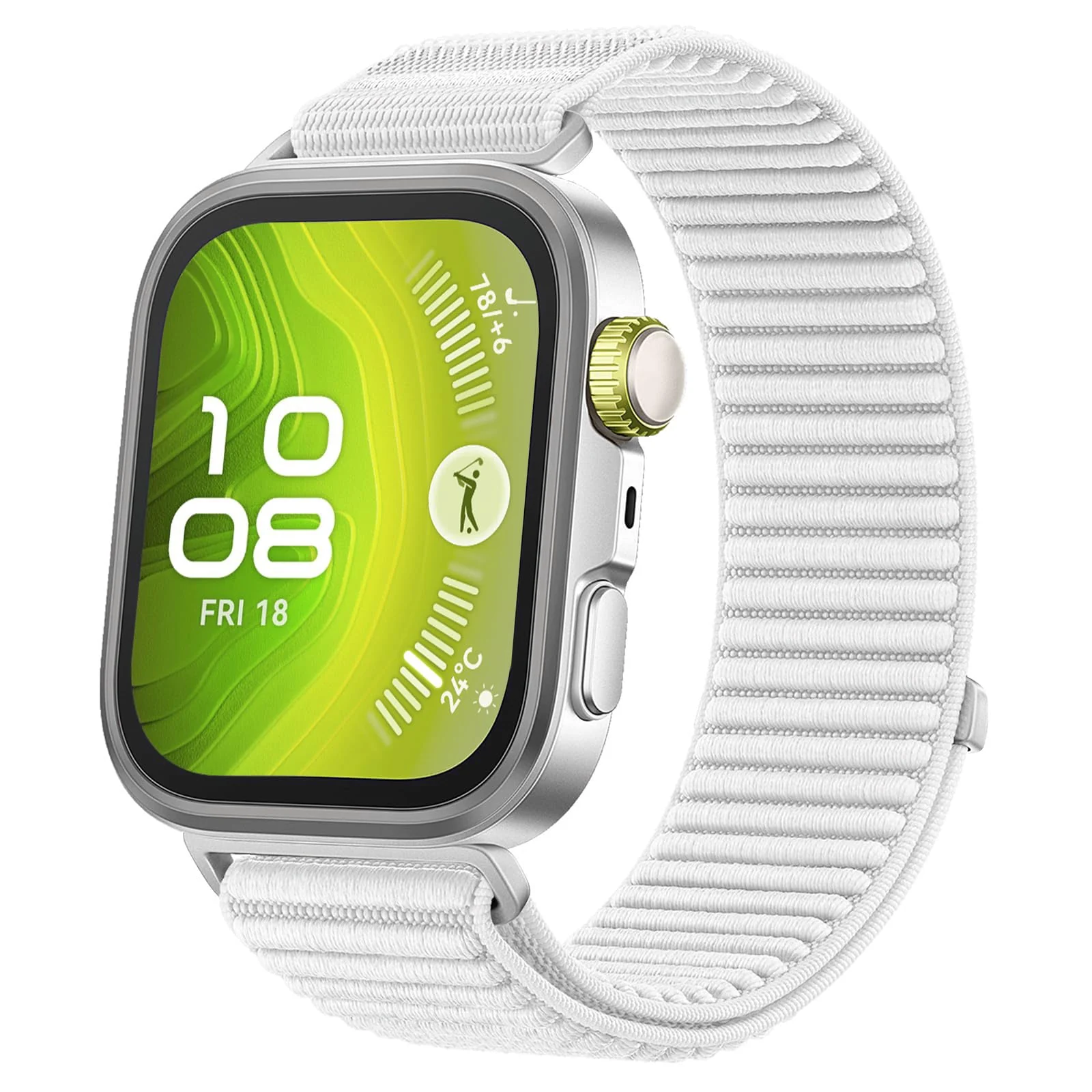 DL3 MOBILAK Elastic Nylon Watch Strap for Huawei Watch Fit 3 / Fit 4 / Fit 4 Pro / Fit 5 / Fit 5 Pro, White