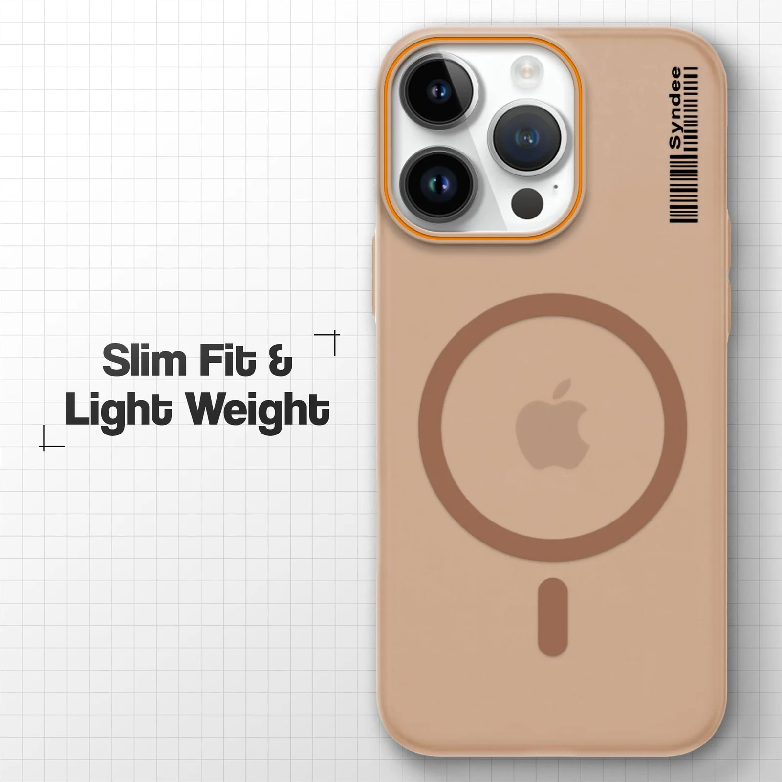 DL3 Mobilak Matte MagSafe-Compatible Magnetic Case for iPhone 13 Pro Max with Camera Protection and Ring Holder - Brown