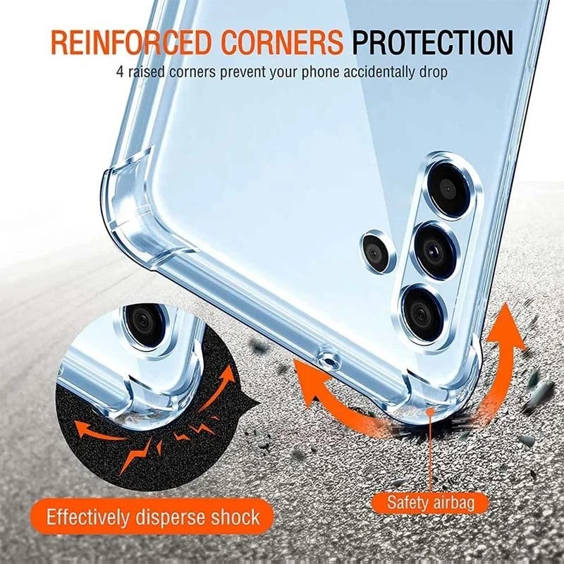DL3 Mobilak Clear TPU Protective Case for Samsung Galaxy A24 with Camera Protection and Shockproof Design - Clear