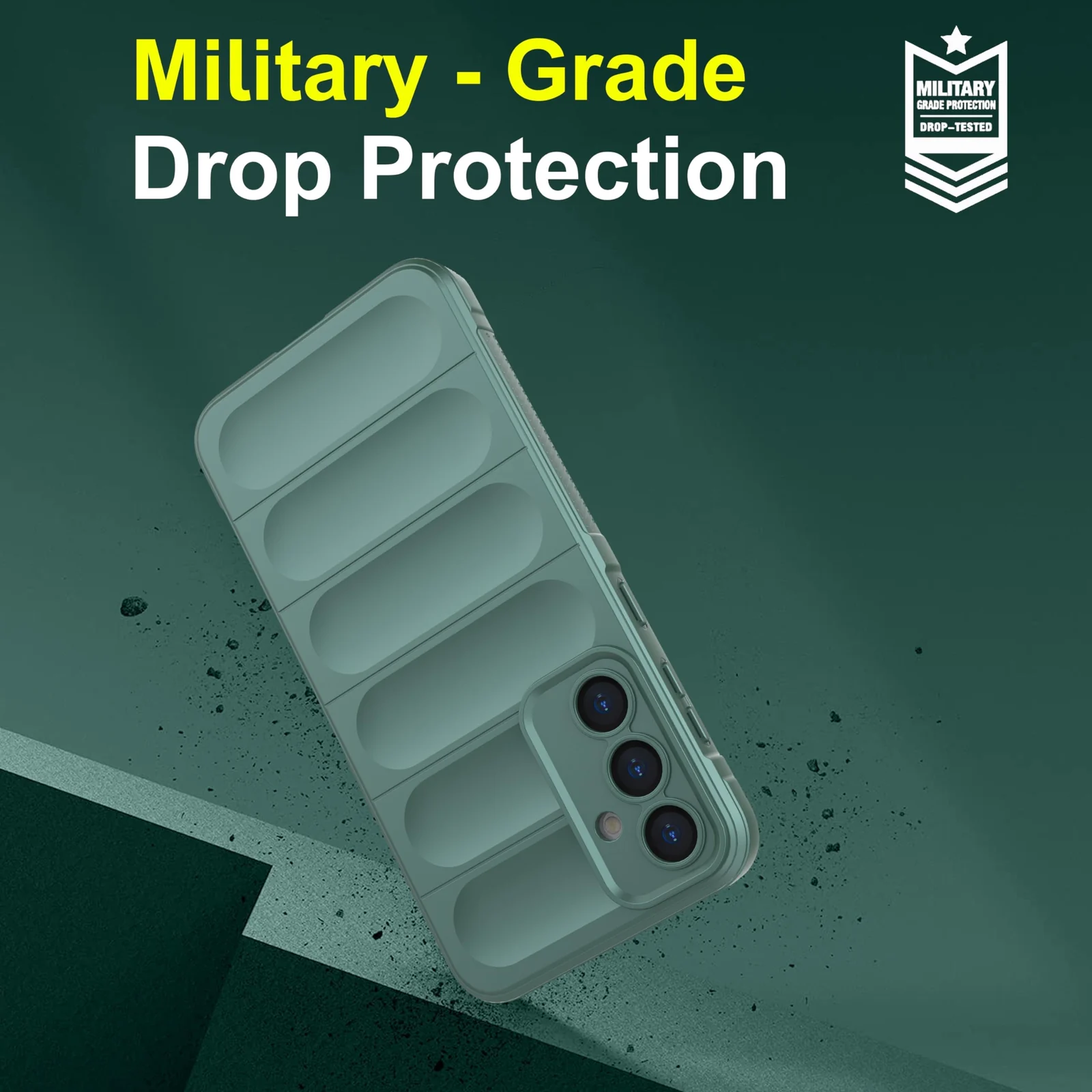 DL3 Mobilak Soft Silicone Protective Case for Samsung Galaxy S24 FE with Camera Protection and Shockproof Design - Green