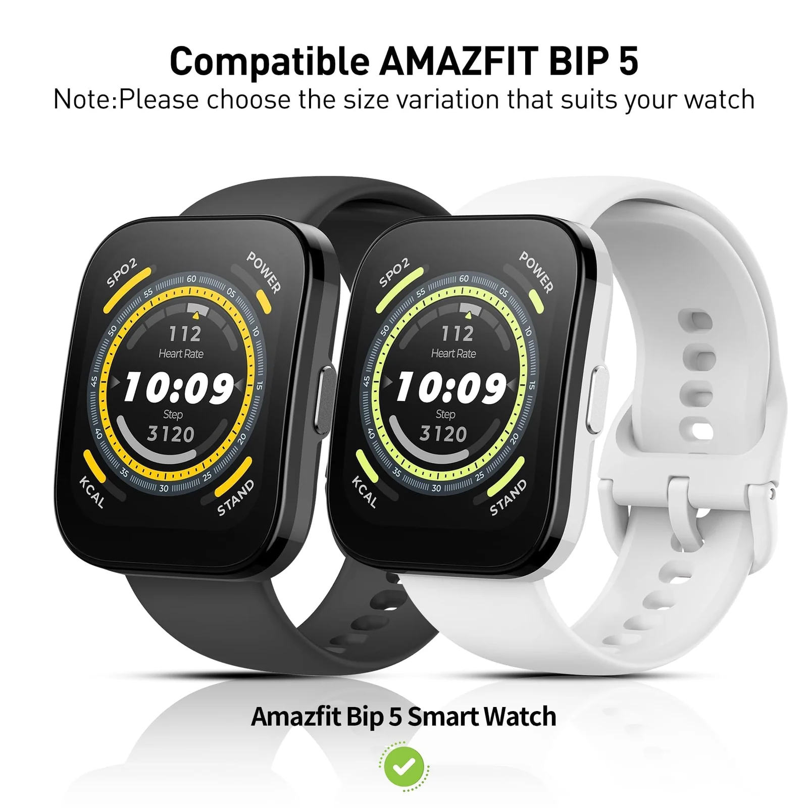 DL3 Mobilak Case with Screen Protector for Amazfit Bip 5, Bumper Full Coverage Hard PC Overall Protective Cover, Built-in Tempered Glass Film High Sensitivity For Amazfit Bip 5 (A2215) - Ivory White