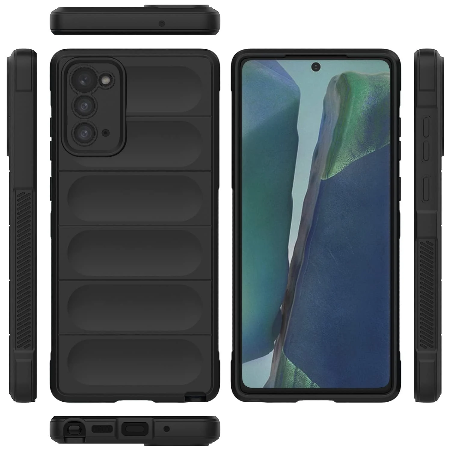 DL3 Mobilak Silicone Case for Samsung Galaxy Note 20 5G Heavy Duty Protective [Slim Fit] Shockproof Soft Flexible Protective Design Shock-Absorption TPU Cover With Camera Protection - Black