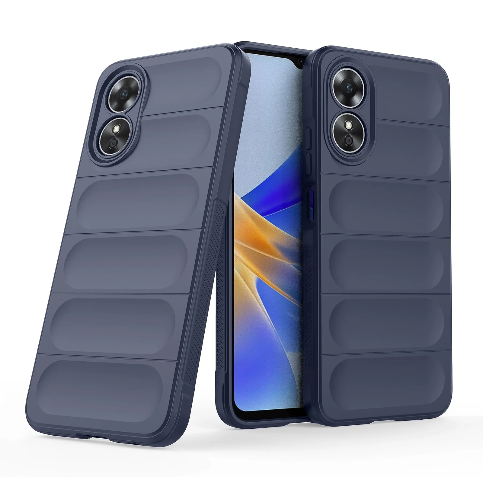 DL3 Mobilak Soft Silicone Protective Case for OPPO A38 4G / OPPO A18 4G with Camera Protection and Shockproof Design - Blue