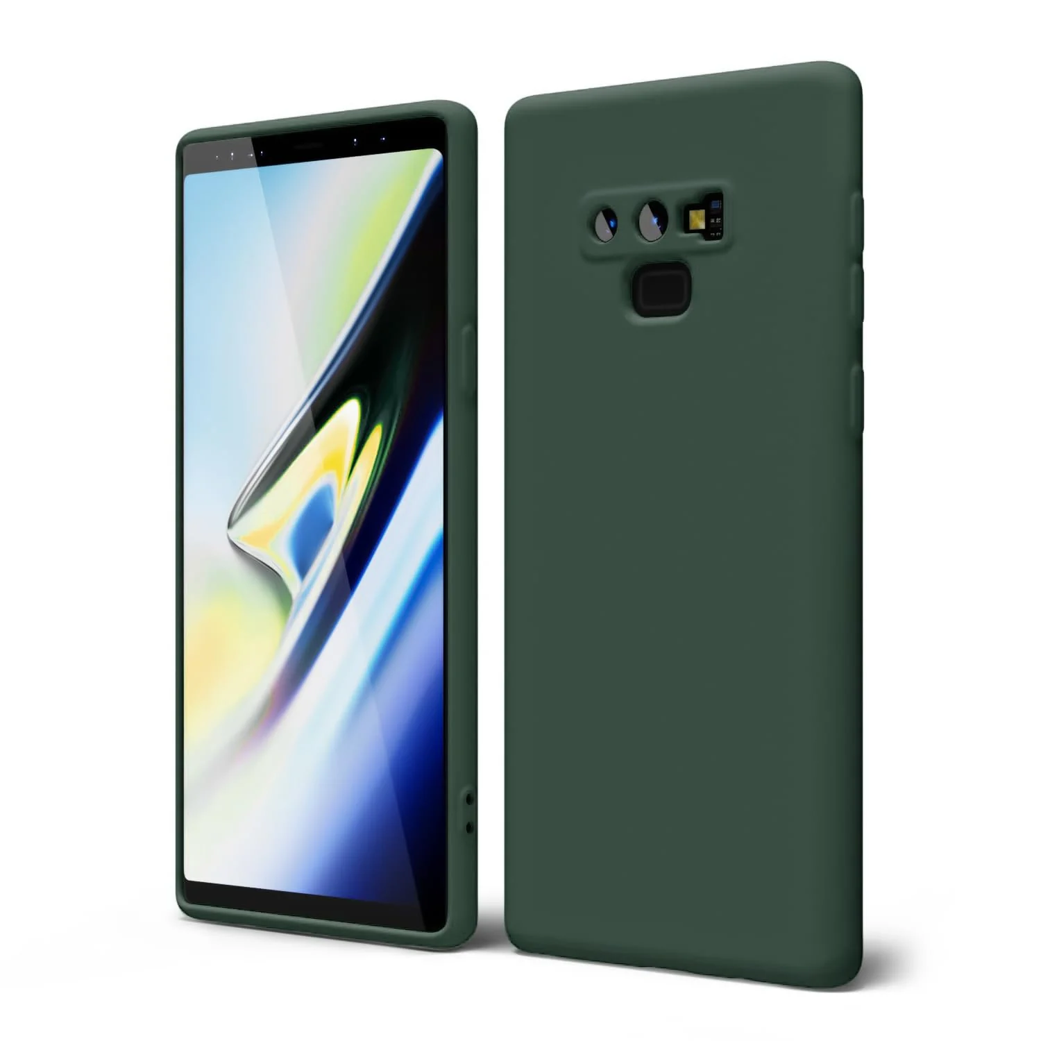 DL3 Mobilak Soft Silicone Protective Case for Samsung Galaxy Note 9 with Microfiber Lining and Shockproof Design - Green