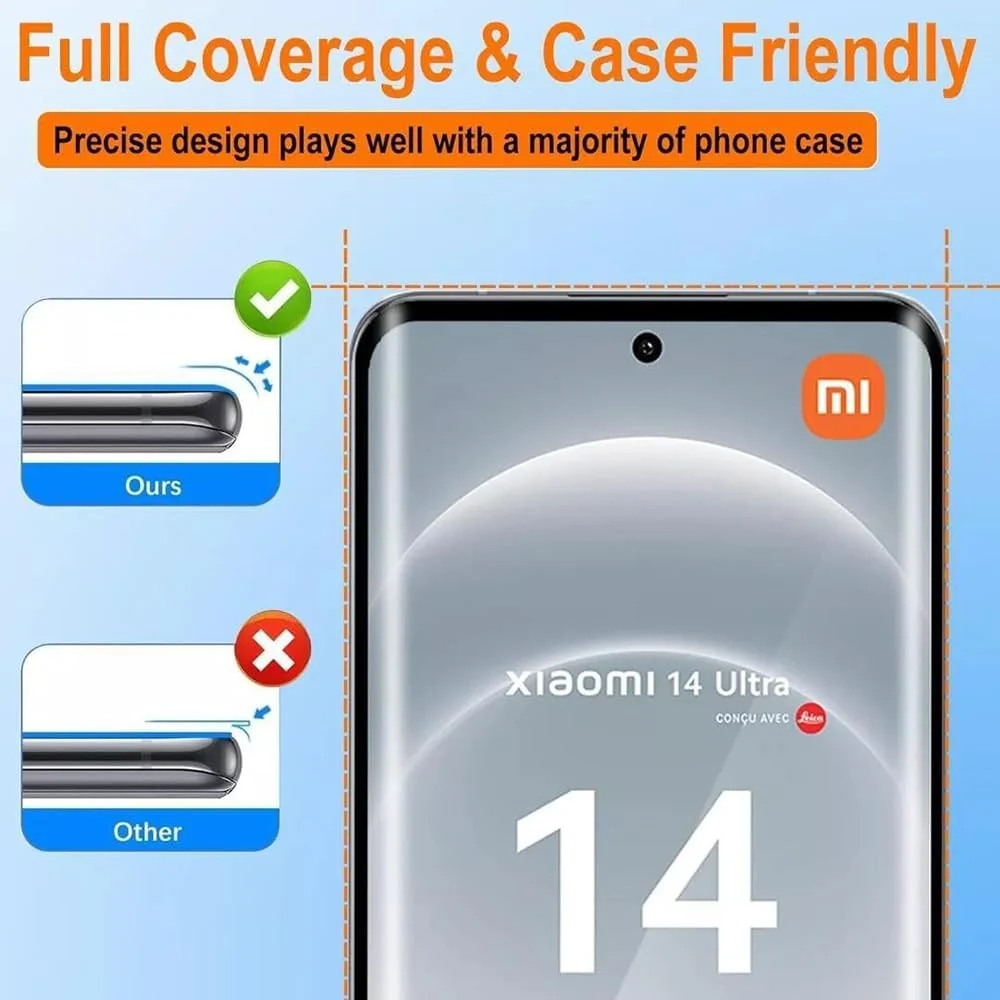 DL3 Mobilak Screen Protector for Xiaomi 14 Ultra/Xiaomi 14 Pro, Tempered Glass Screen Saver Premium HD Protective, Scratch Resistant, NO-Bubble, 9H Hardness, Full Coverage Film - Clear