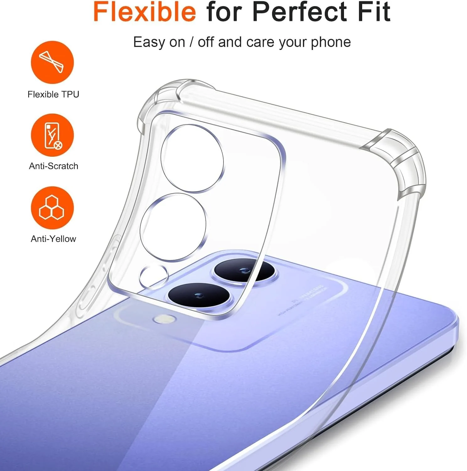 DL3 Mobilak Clear TPU Case for vivo Y17s, Camera protection, Shock-absorbing protection, Scratch-resistant surface - Clear