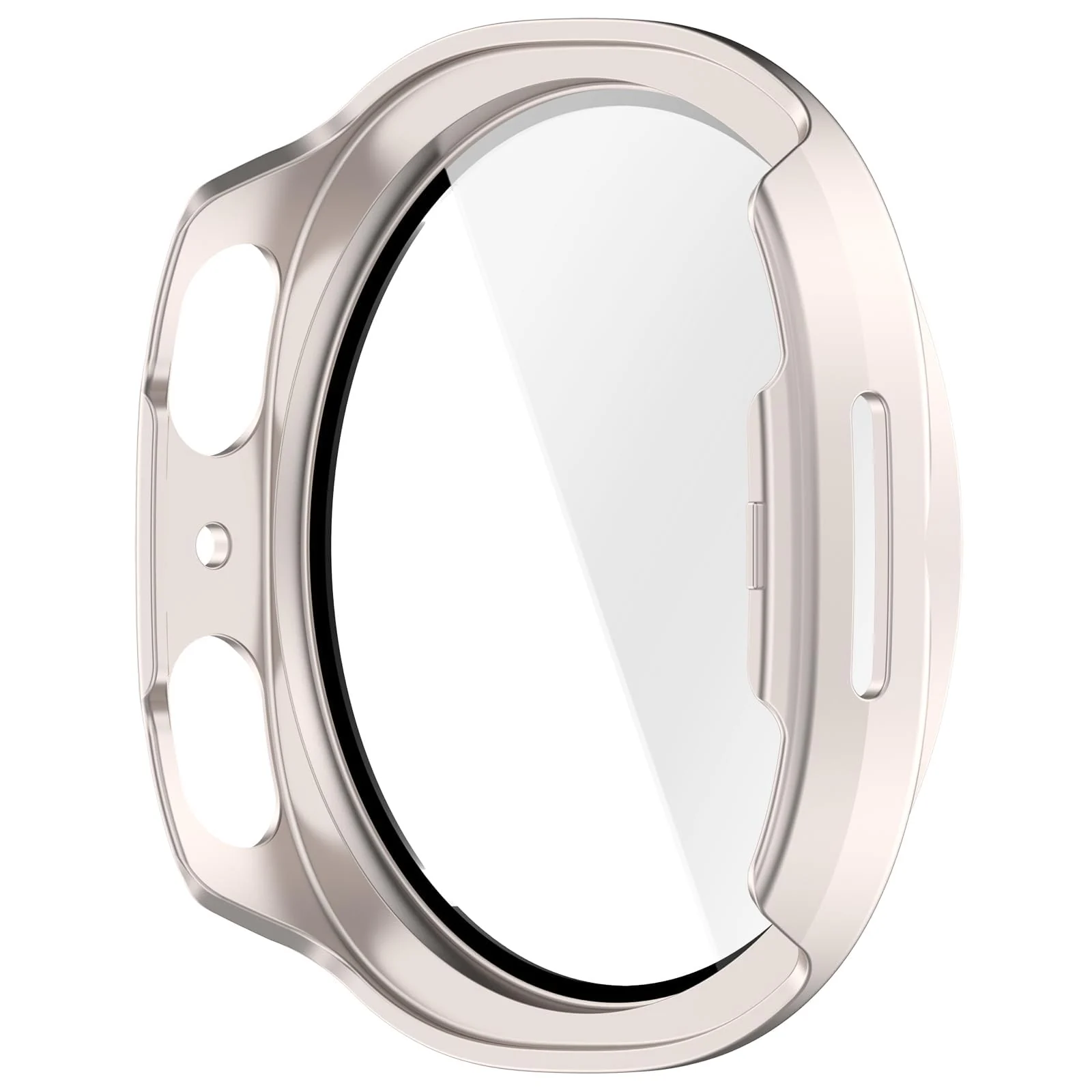 DL3 Mobilak Case Compatible with Samsung Galaxy Watch 8 44mm, Full Coverage Slim Hard Case Protective Bumper Built-in Tempered Glass Screen Protector Shell for Galaxy Watch8 44 mm - Starlight