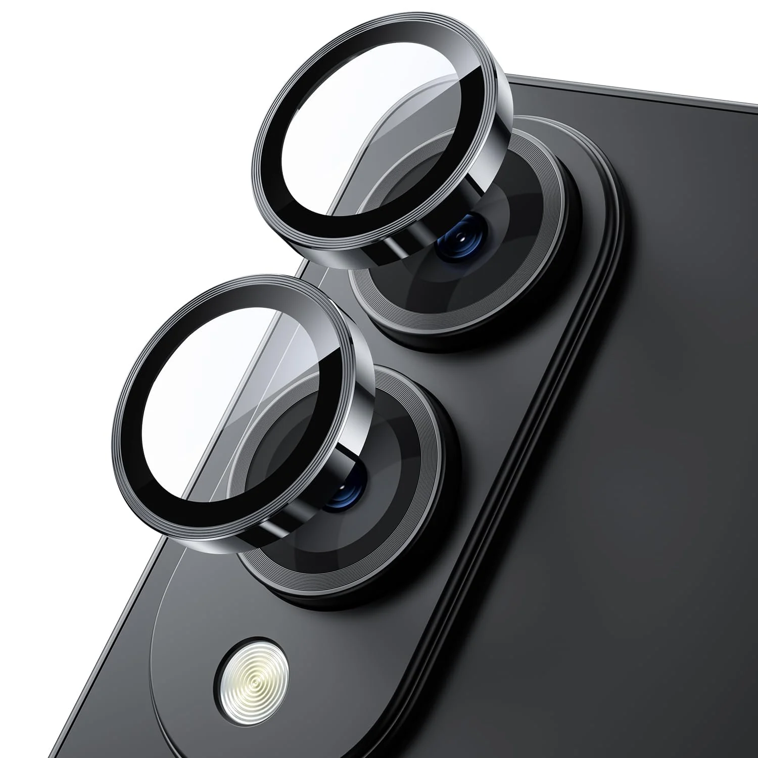 DL3 Mobilak Camera Lens Protector for Samsung Galaxy S25 Edge Accessories, 9H Tempered Glass Metal Individual Ring Camera Cover Screen Protector, Case Friendly, Anti Scratch - Black