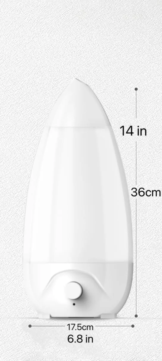 Mobigon 2.6 Litres Humidifier for Room, Cool Mist Ultrasonic Humidifier/Essential Oil Diffuser, Super Quiet 360°Nozzle, Colorful Change, Auto Shut Off&UV Light&, Lasts Up to 24 Hours - B. White
