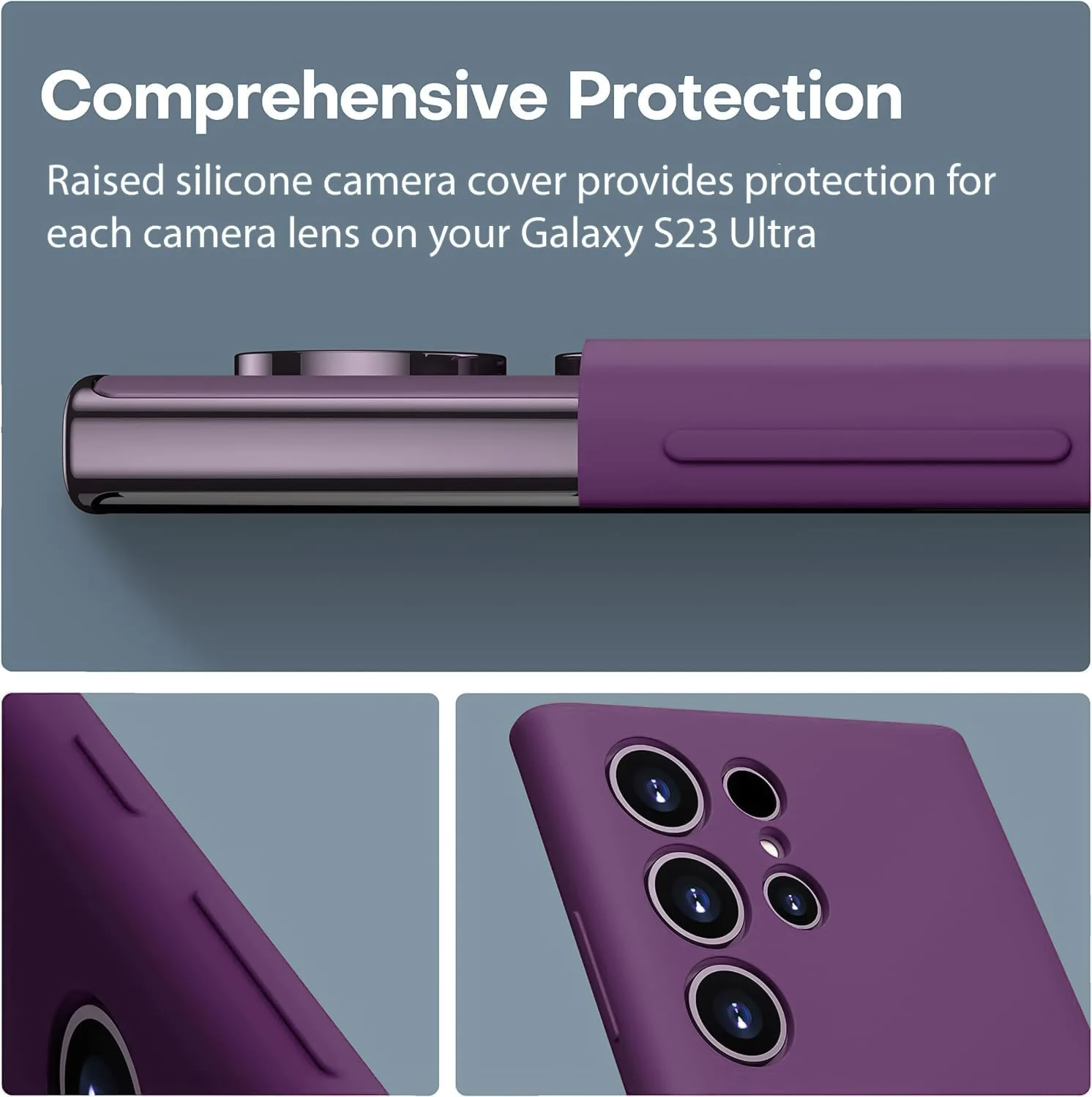 DL3 Mobilak Soft Silicone Protective Case for Samsung Galaxy S22 Ultra 5G with Microfiber Lining and Shockproof Design - Violet