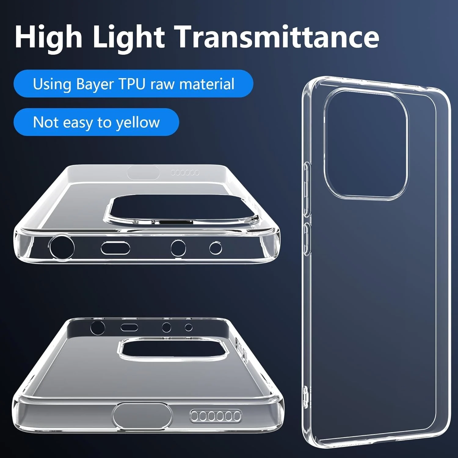 DL3 Mobilak Protective Case Compatible with Xiaomi Redmi Note 14 4G (Not 5G) Cover, Mobile Phone Case Thin Soft Silicone Anti-Yellow Protective Case - Clear