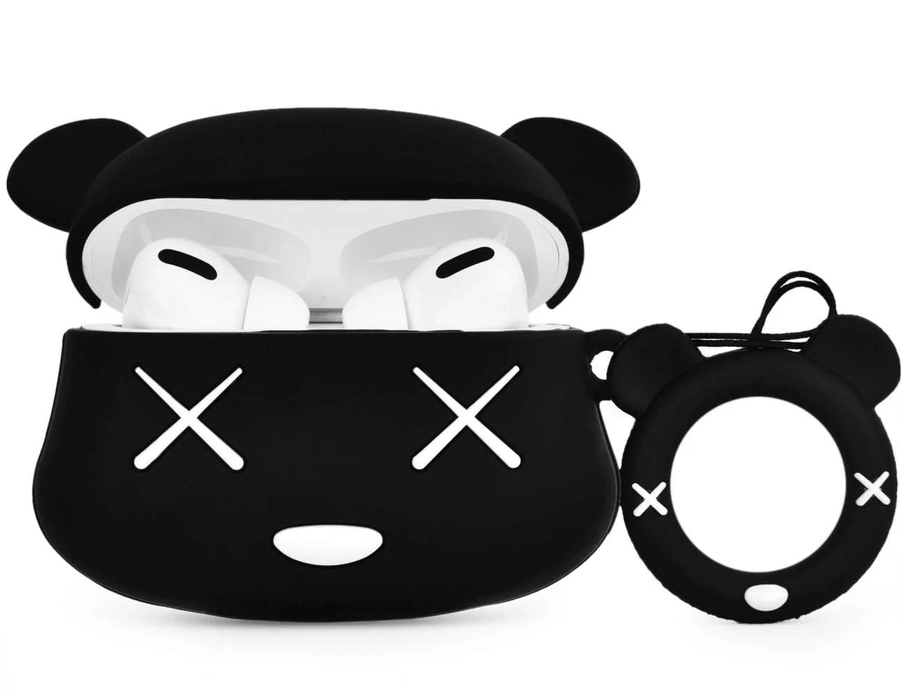 DL3 Mobilak Compatible with AirPods Pro 2/1 Gen Case Soft Silicone Shockproof Cover for Apple iPod Pro 2nd/1st Generation, New 3D Cute Cartoon Creative Fun Case with Keychain Design - Mouse Black