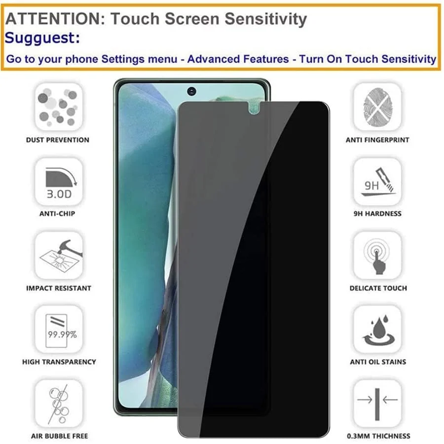 DL3 Mobilak Privacy Samsung Galaxy M52 5G for Tempered Glass, Screen Protector 9H Hardness Anti Spy Tempered Glass Anti-Scratch Privacy Screen Protector - Clear