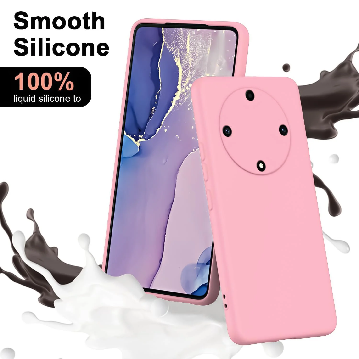 DL3 Mobilak Silicone Protective Case for Honor X9b, Shock-absorbing protection, Scratch-resistant surface, Soft microfiber lining - Pink